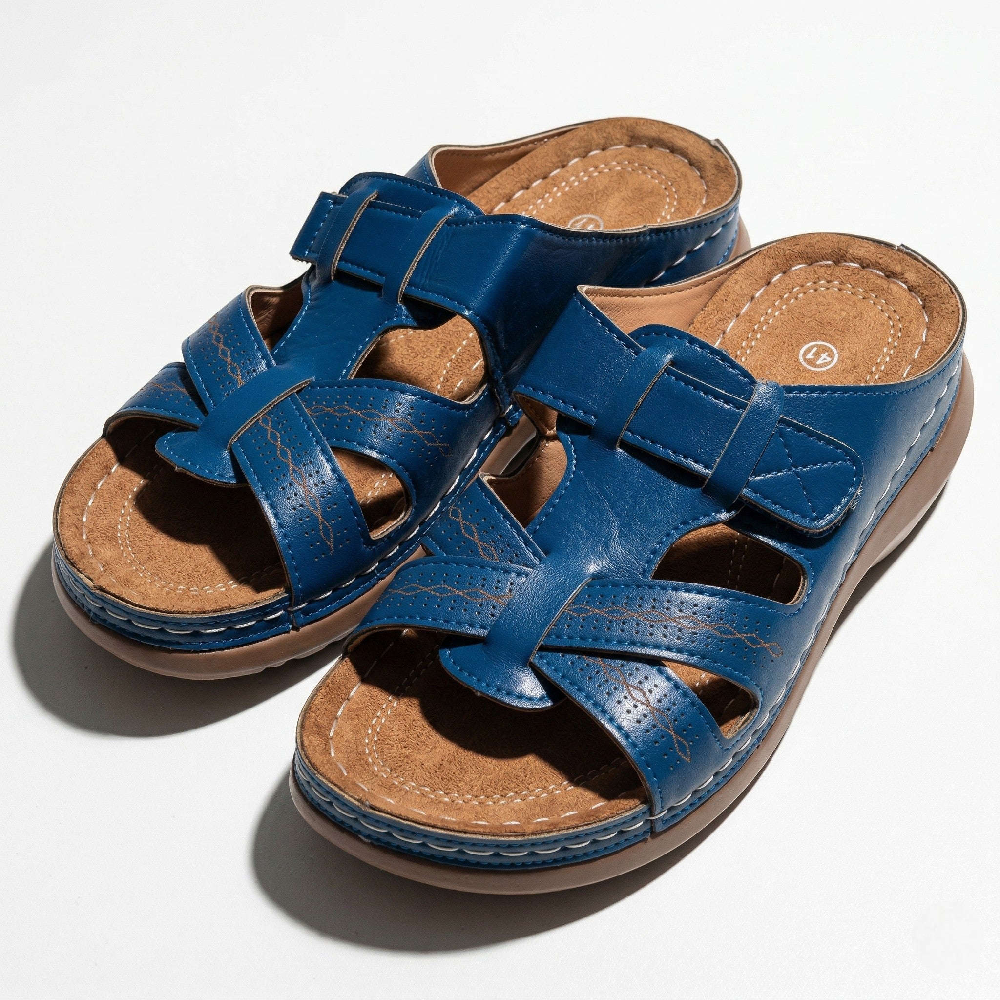 Claire - Women's Orthopaedic Strap Sandals - Sandals - Blue - Taylor & Bennett