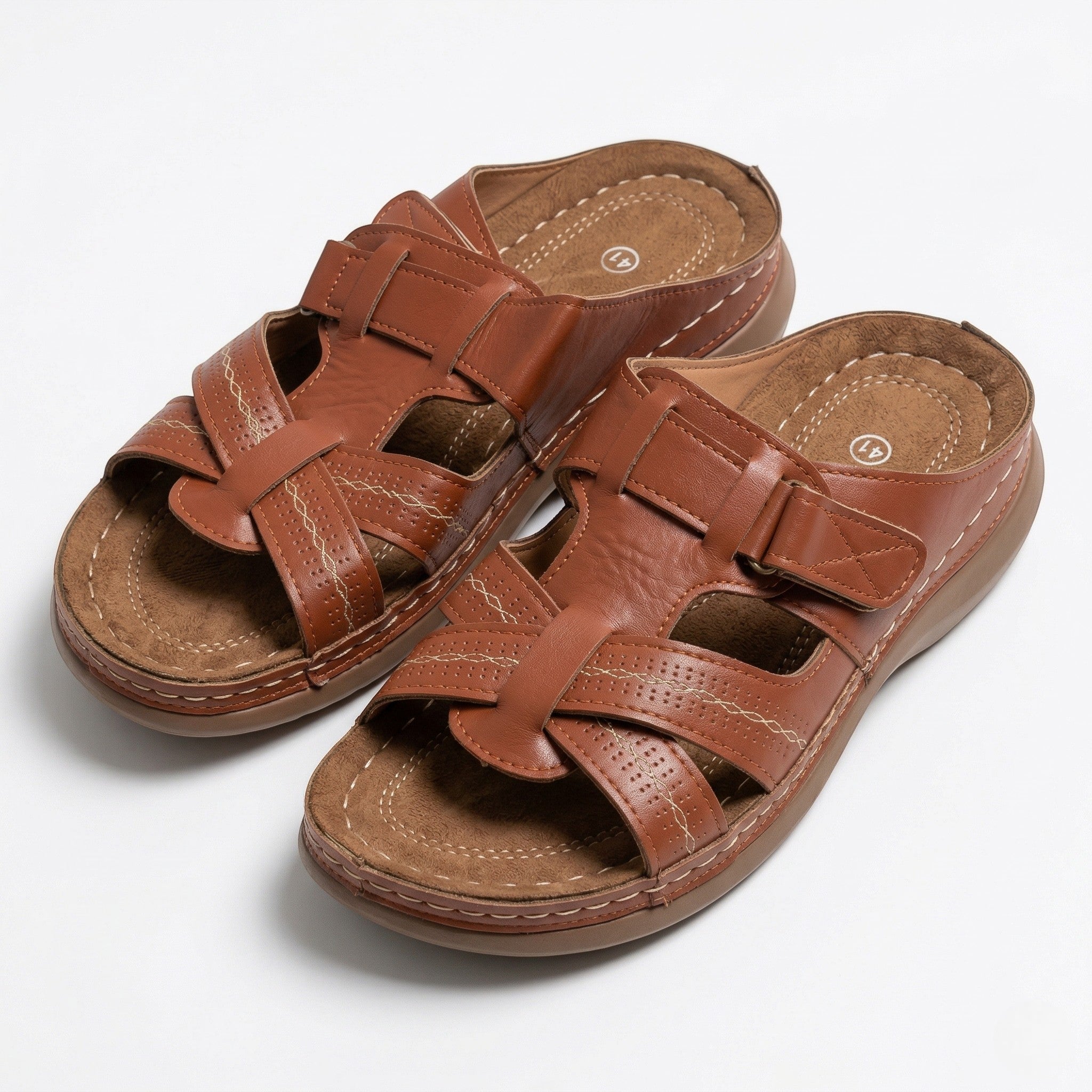 Claire - Women's Orthopaedic Strap Sandals - Sandals - Brown - Taylor & Bennett