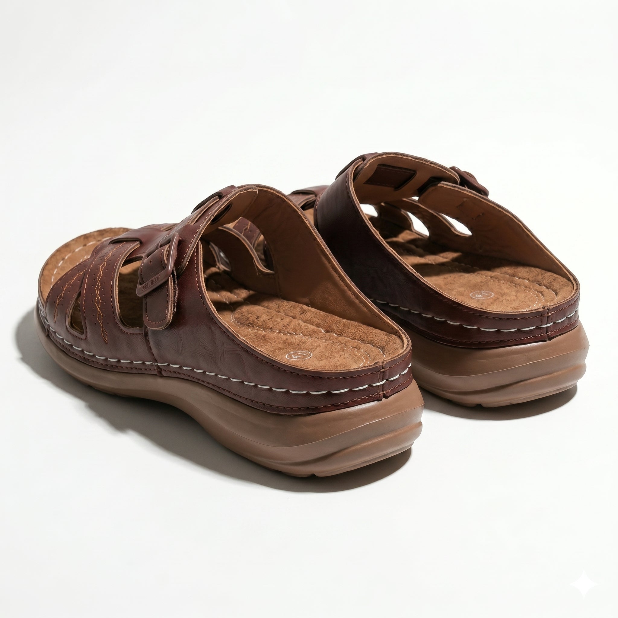 Claire - Women's Orthopaedic Strap Sandals - Sandals - Dark Brown - Taylor & Bennett