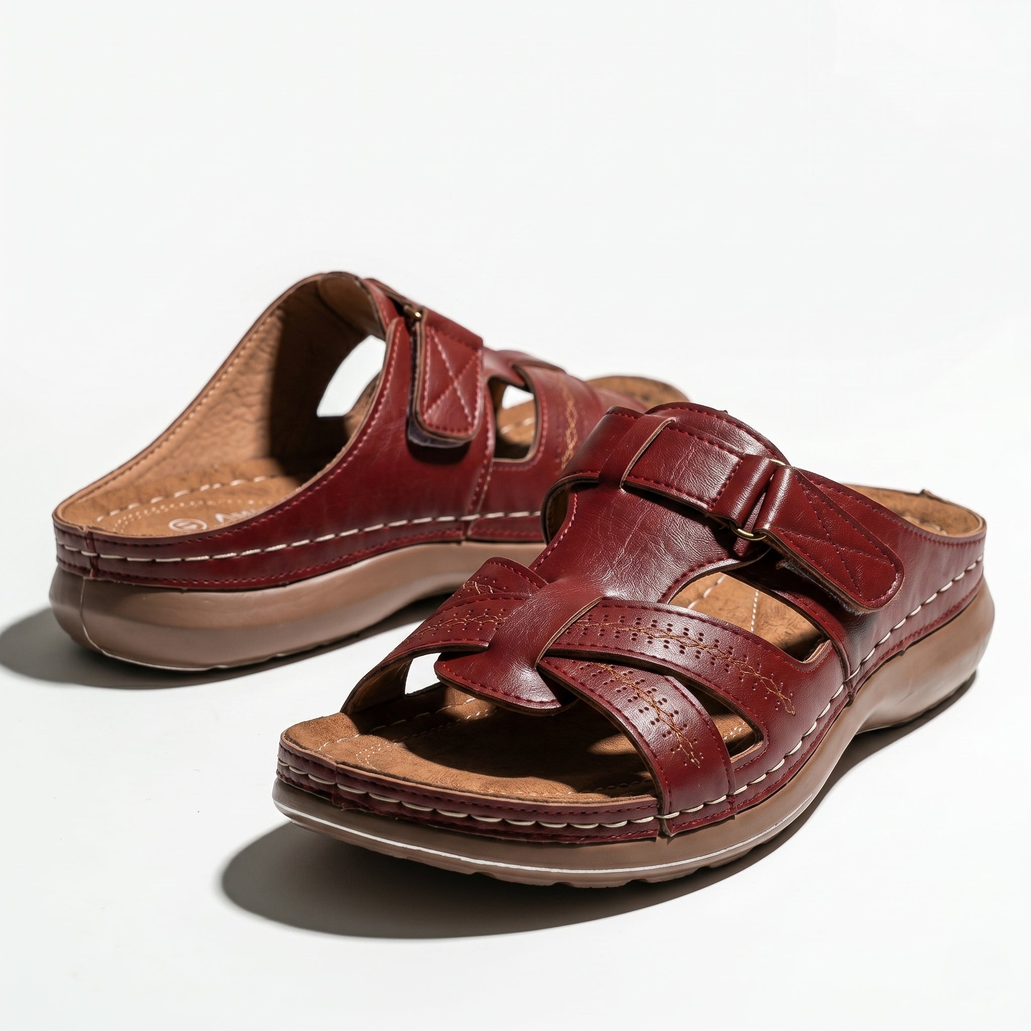 Claire - Women's Orthopaedic Strap Sandals - Sandals - Red - Taylor & Bennett