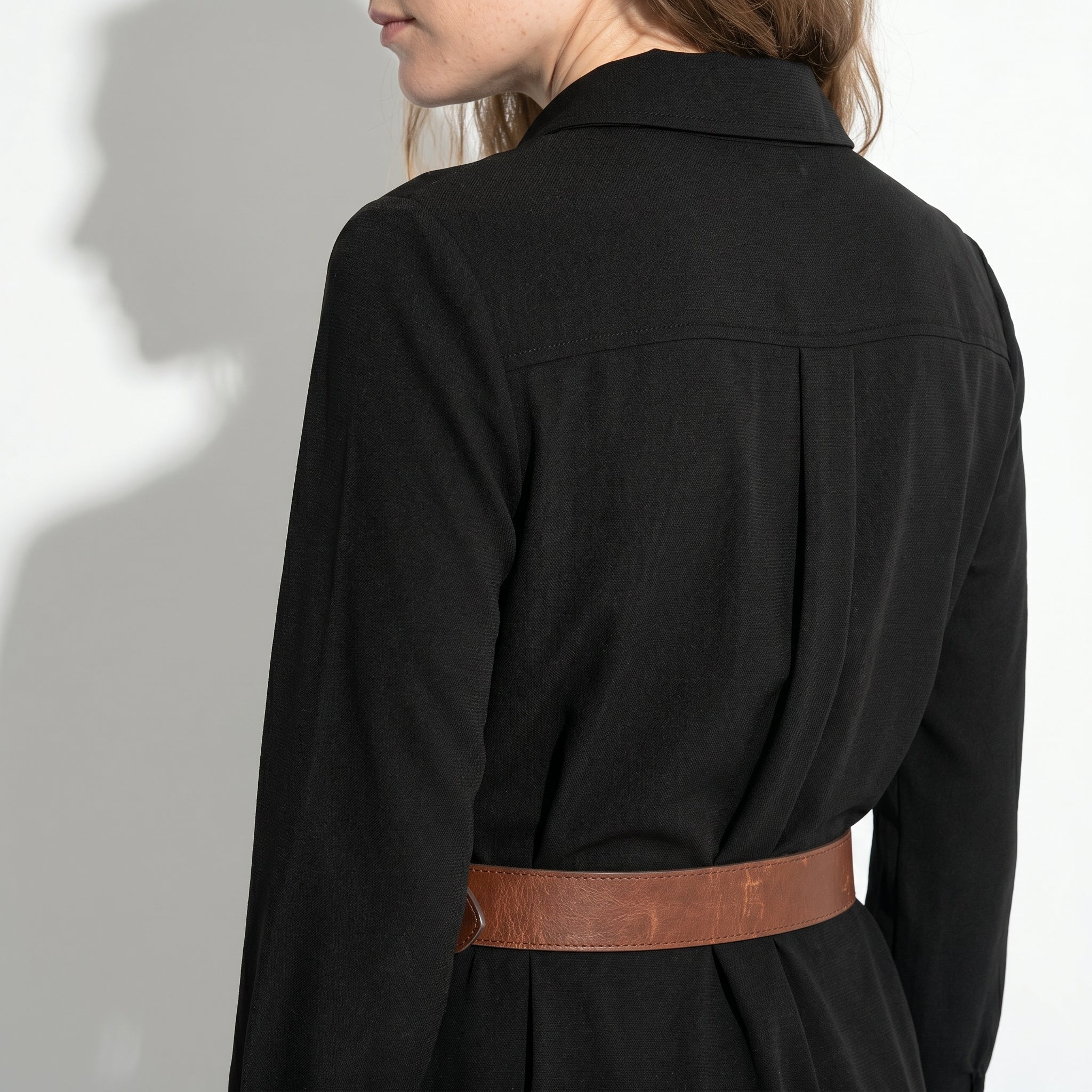 Clara - Women's Belted Wrap Maxi Dress - Maxi Dress - Black - Taylor & Bennett