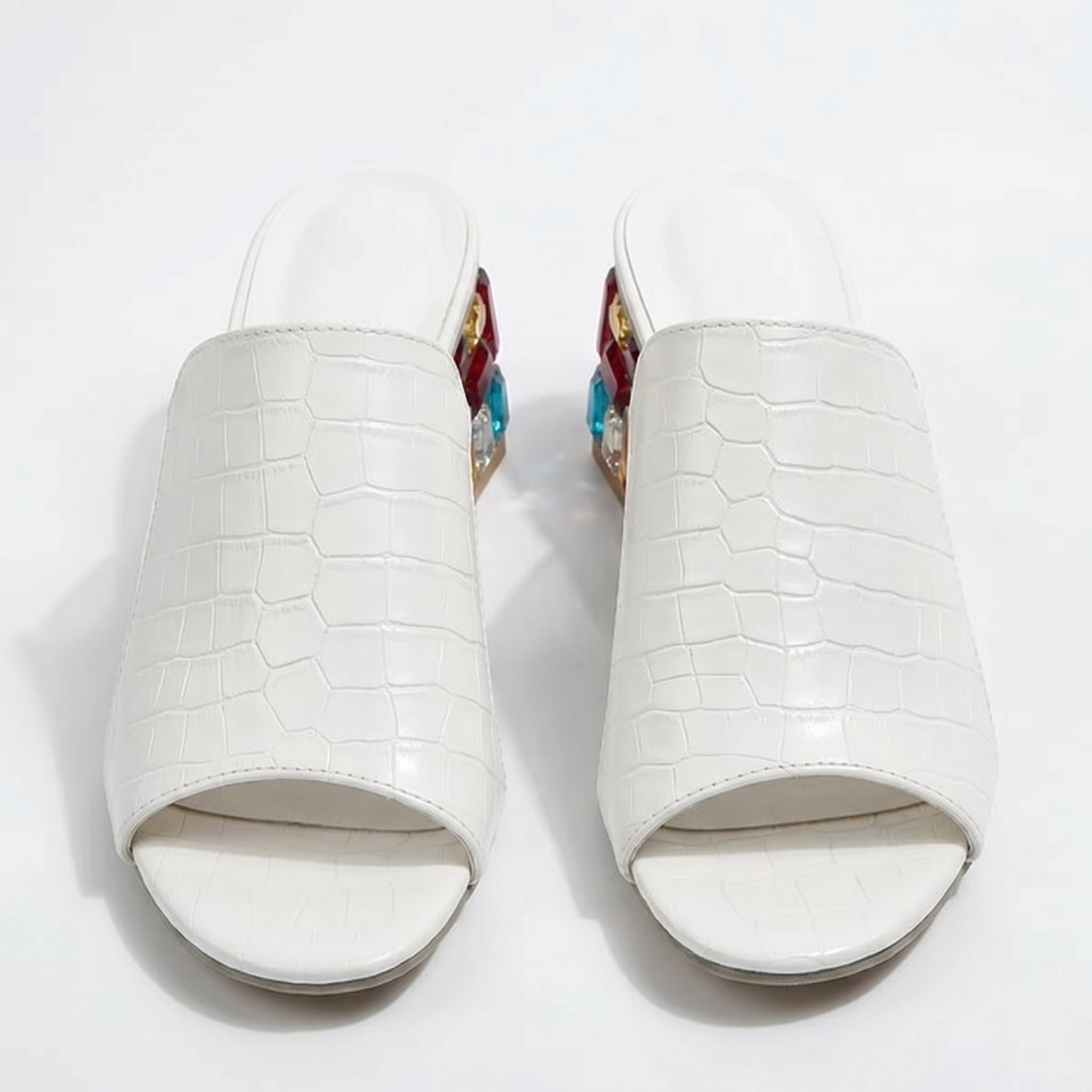 Clara - Women's Block Heel Sandals - Sandals - White - Taylor & Bennett