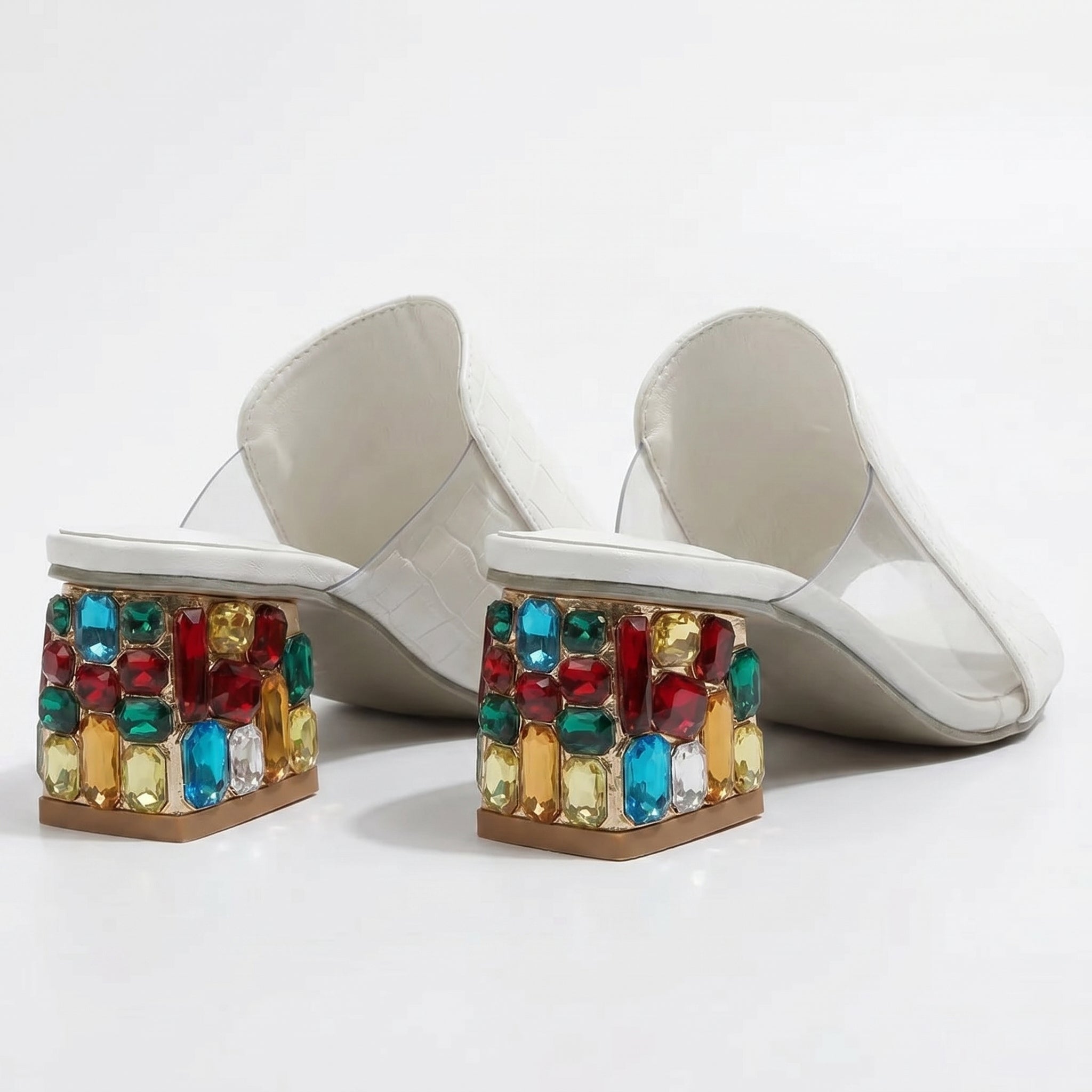 Clara - Women's Block Heel Sandals - Sandals - White - Taylor & Bennett