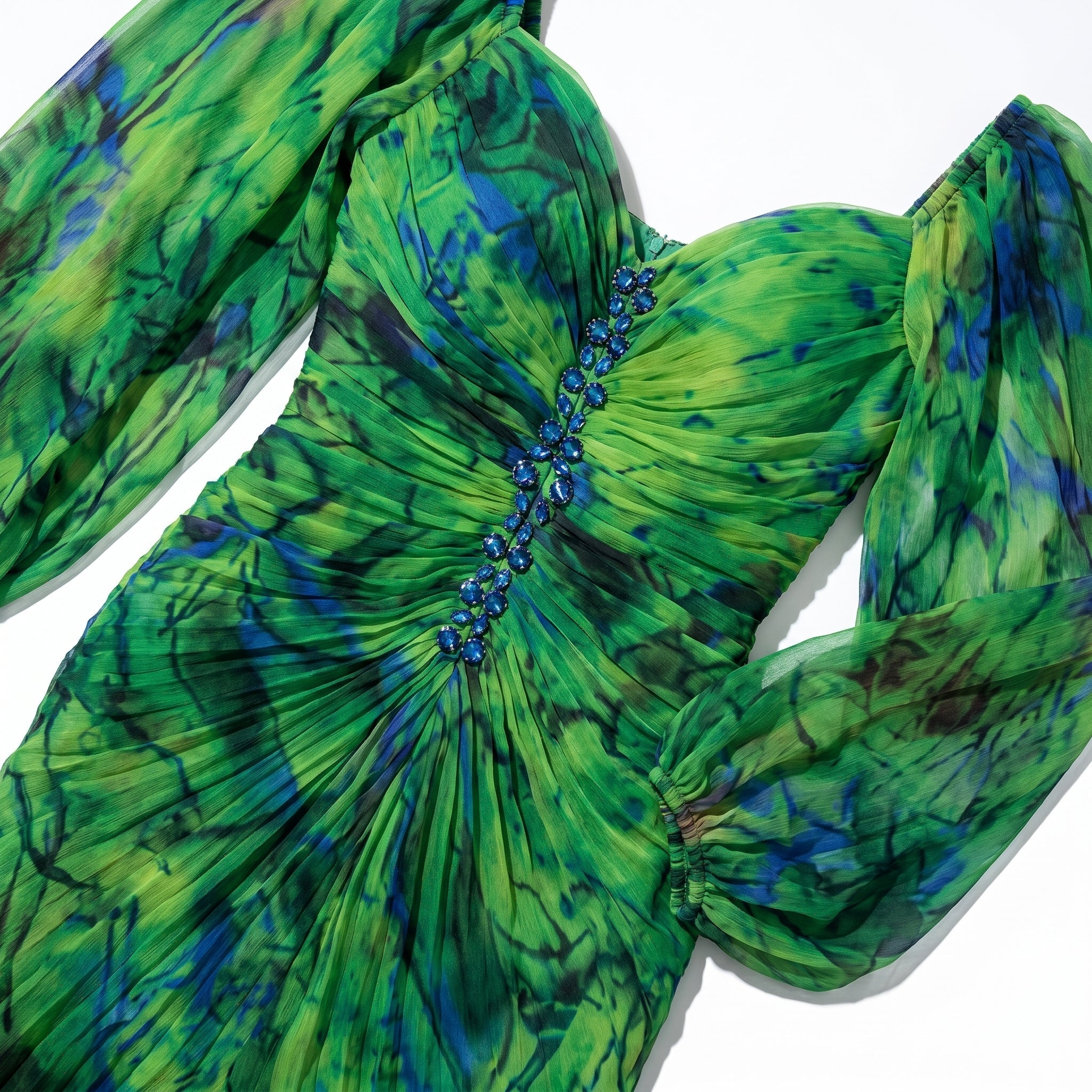 Clara - Women's Elegant Floral Maxi Dress - Dresses - Green - Taylor & Bennett