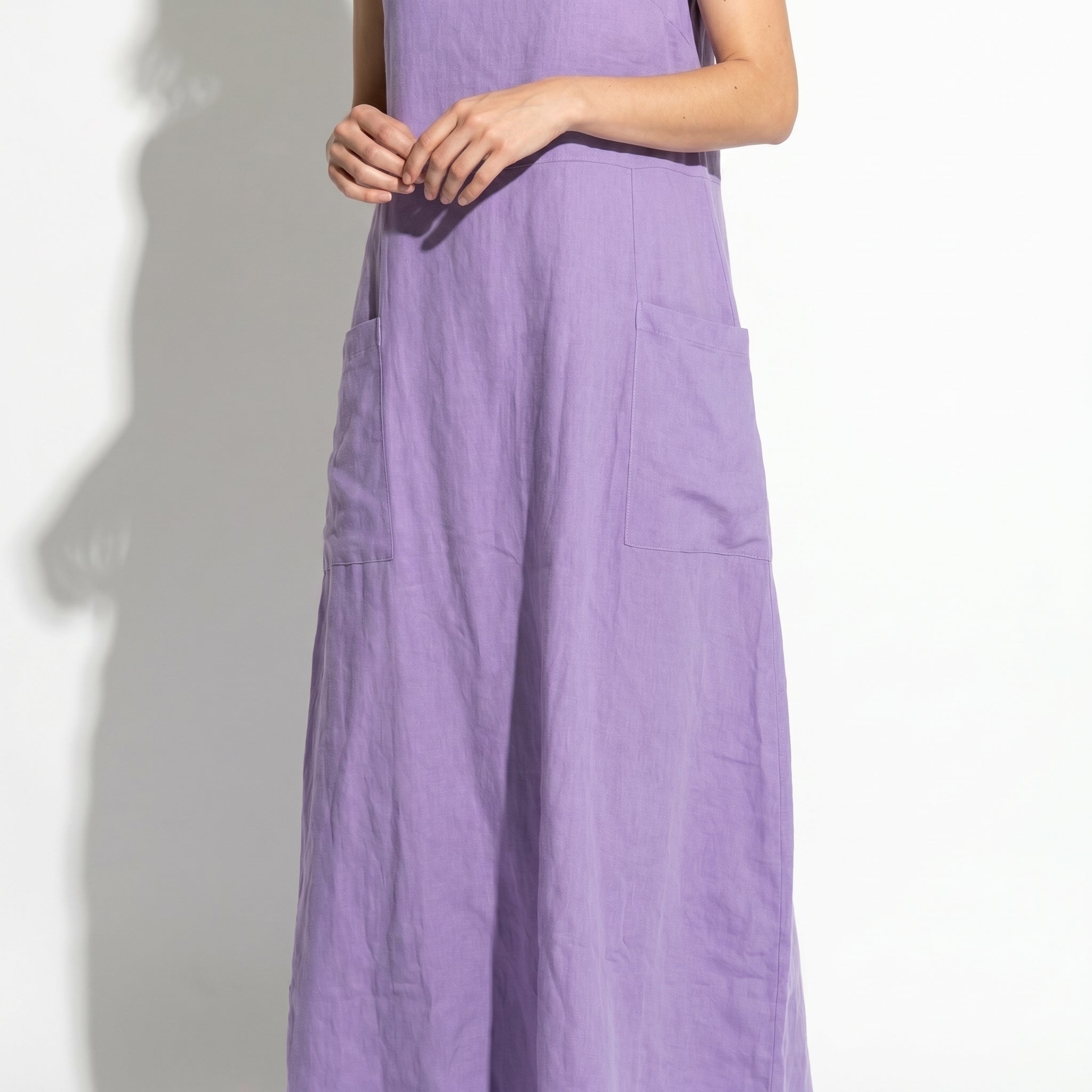 Clara - Women's Sleeveless Relaxed Fit Summer Maxi Dress - Dress - Purple - Taylor & Bennett