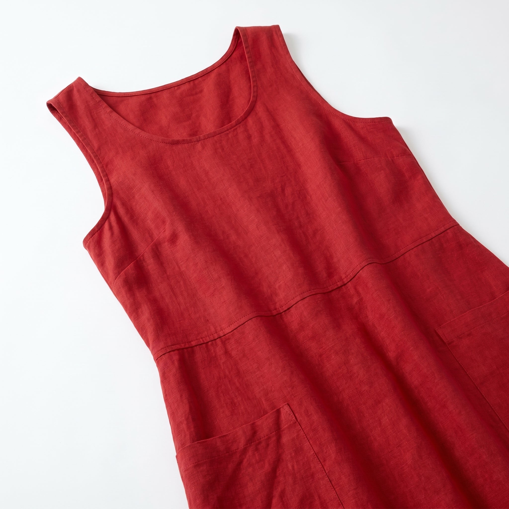 Clara - Women's Sleeveless Relaxed Fit Summer Maxi Dress - Dress - Red - Taylor & Bennett