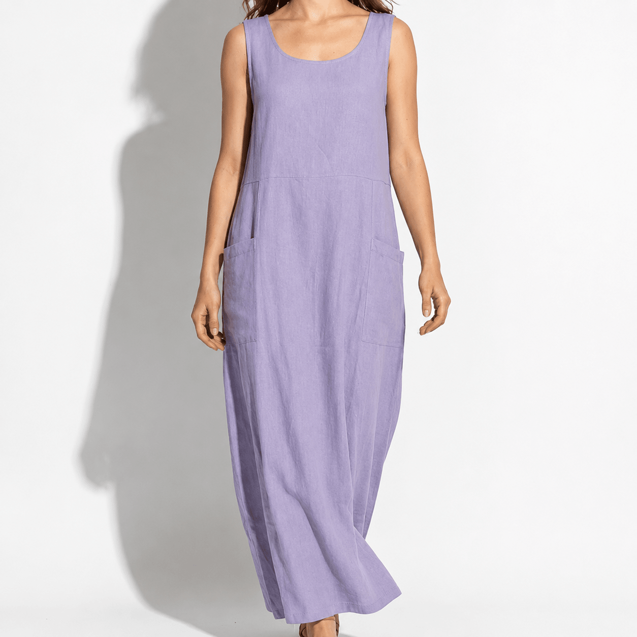Clara - Women's Sleeveless Relaxed Fit Summer Maxi Dress - Dress - Purple - Taylor & Bennett