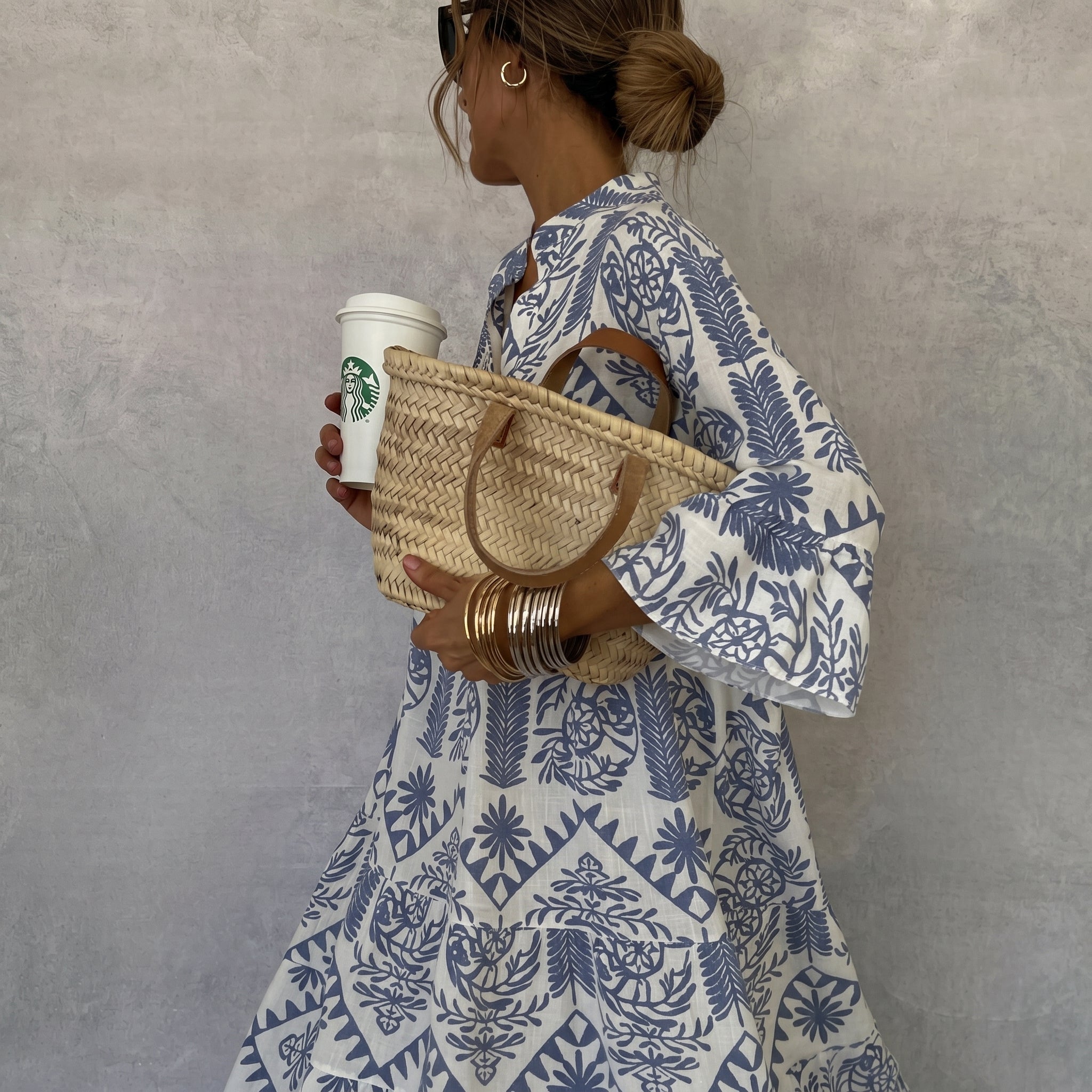Clara - Women's Summer Button - Down Long Sleeve Midi Dress - Dress - Blue - Taylor & Bennett