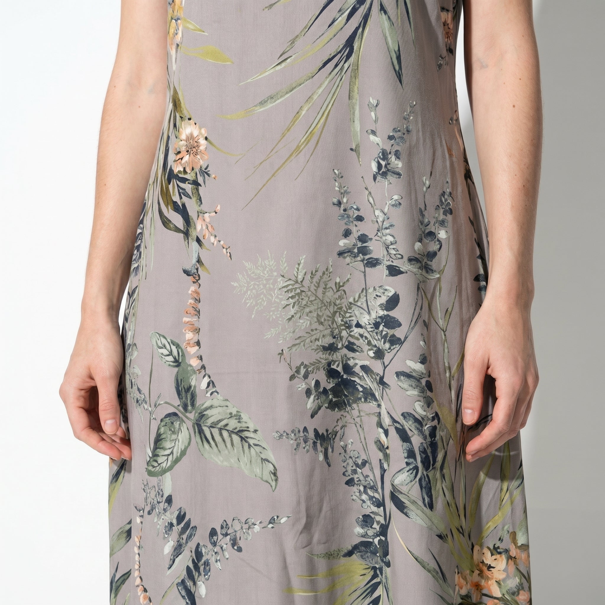 Clara - Women's Summer Print Cap Sleeve Midi Dress - Dresses - Brown - Taylor & Bennett