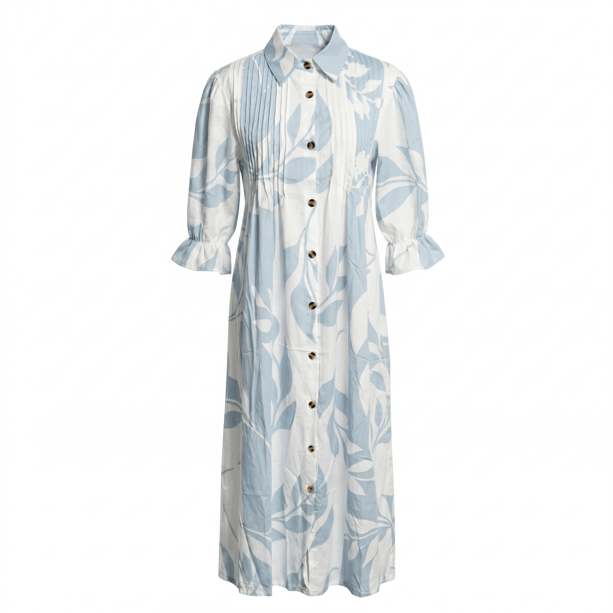 Clara - Women's Summer Shirt Maxi Dress - Midi Dresses - Blue - Taylor & Bennett