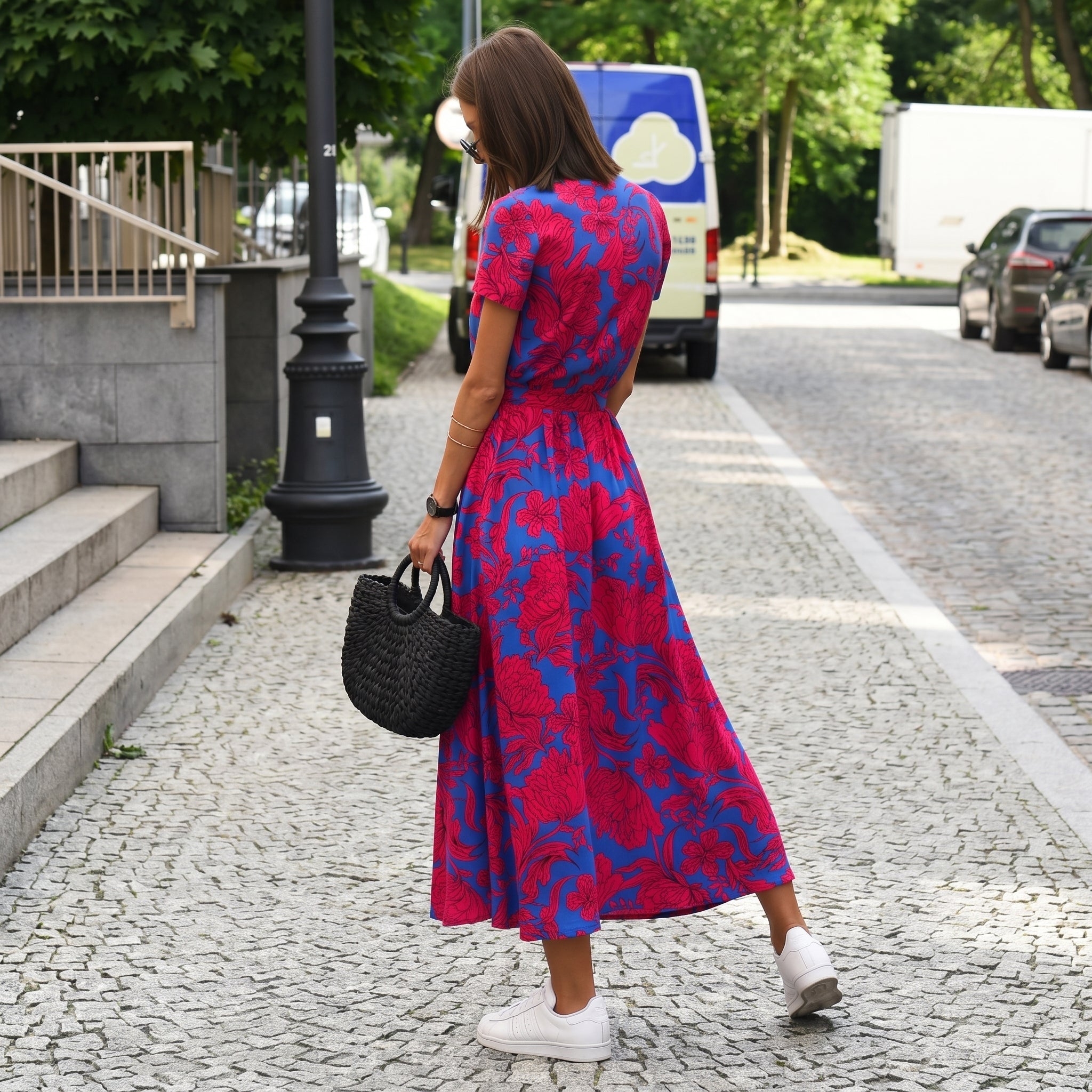 Clara - Women's Summer Vintage Floral Wrap Maxi Dress - Maxi Dress - Red - Taylor & Bennett