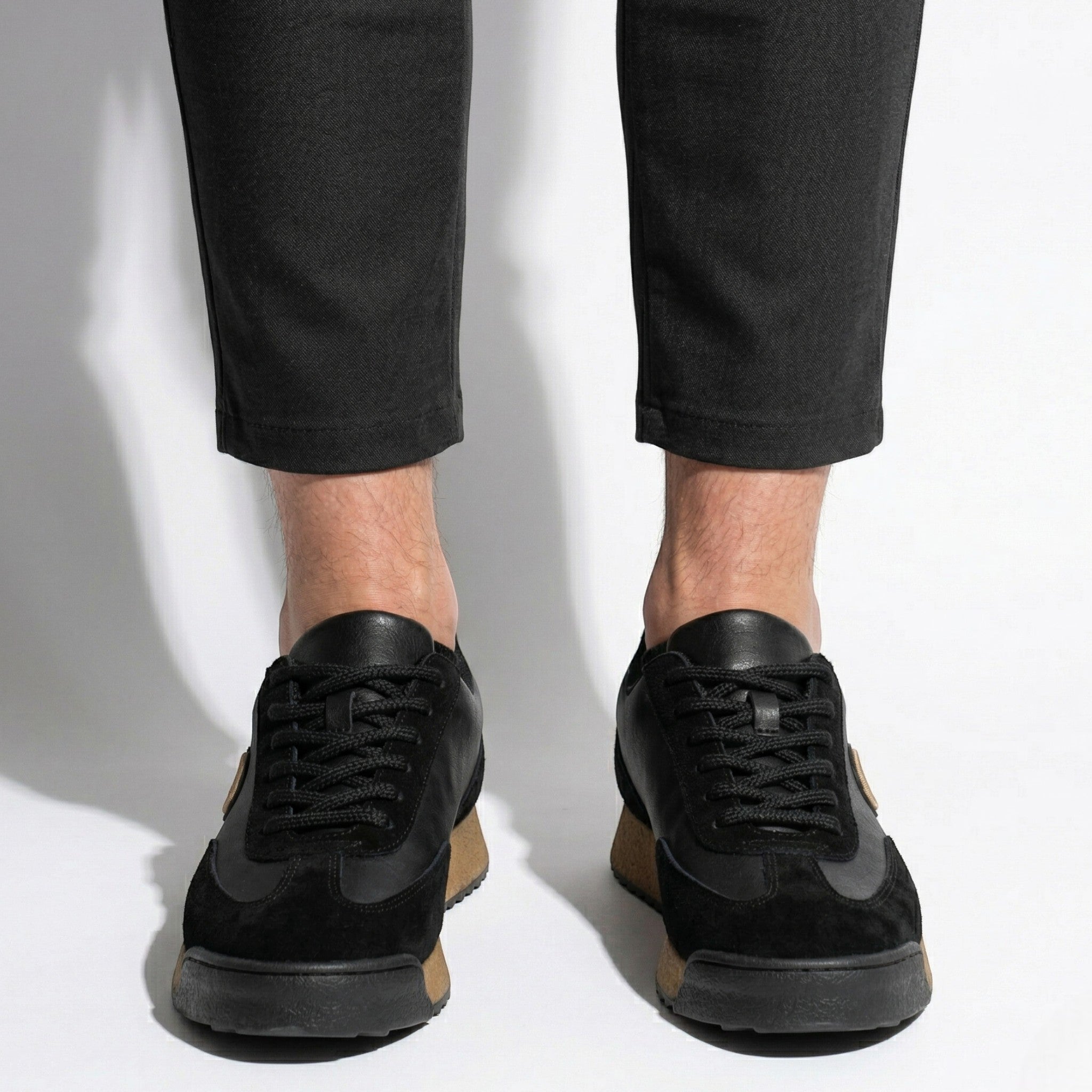 Connor - Men's Lace - Up Casual Trainers - Shoes - Black - Taylor & Bennett