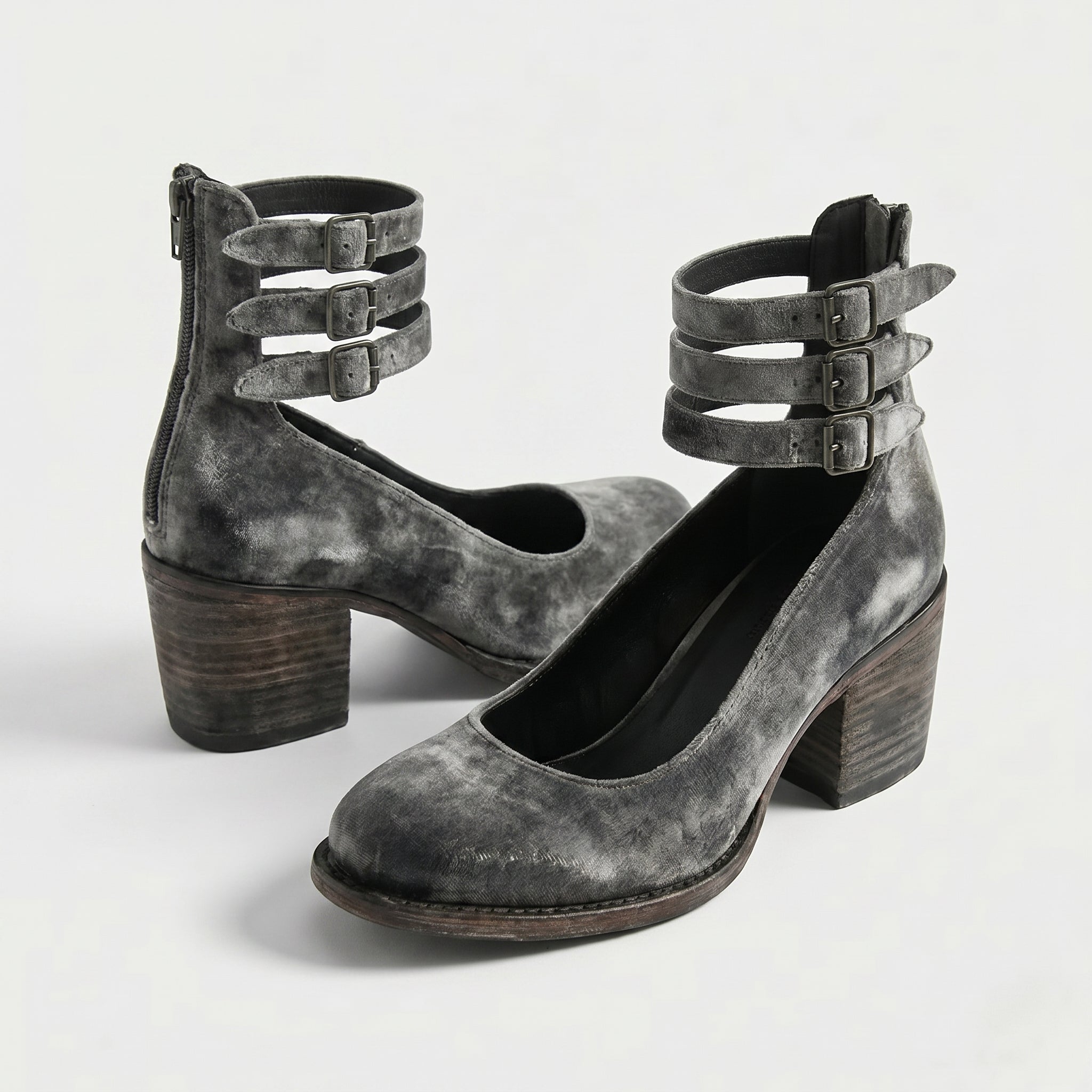 Daisy - Daisy - Women's Ankle Strap Block Heels - Sandals - Black - Taylor & Bennett