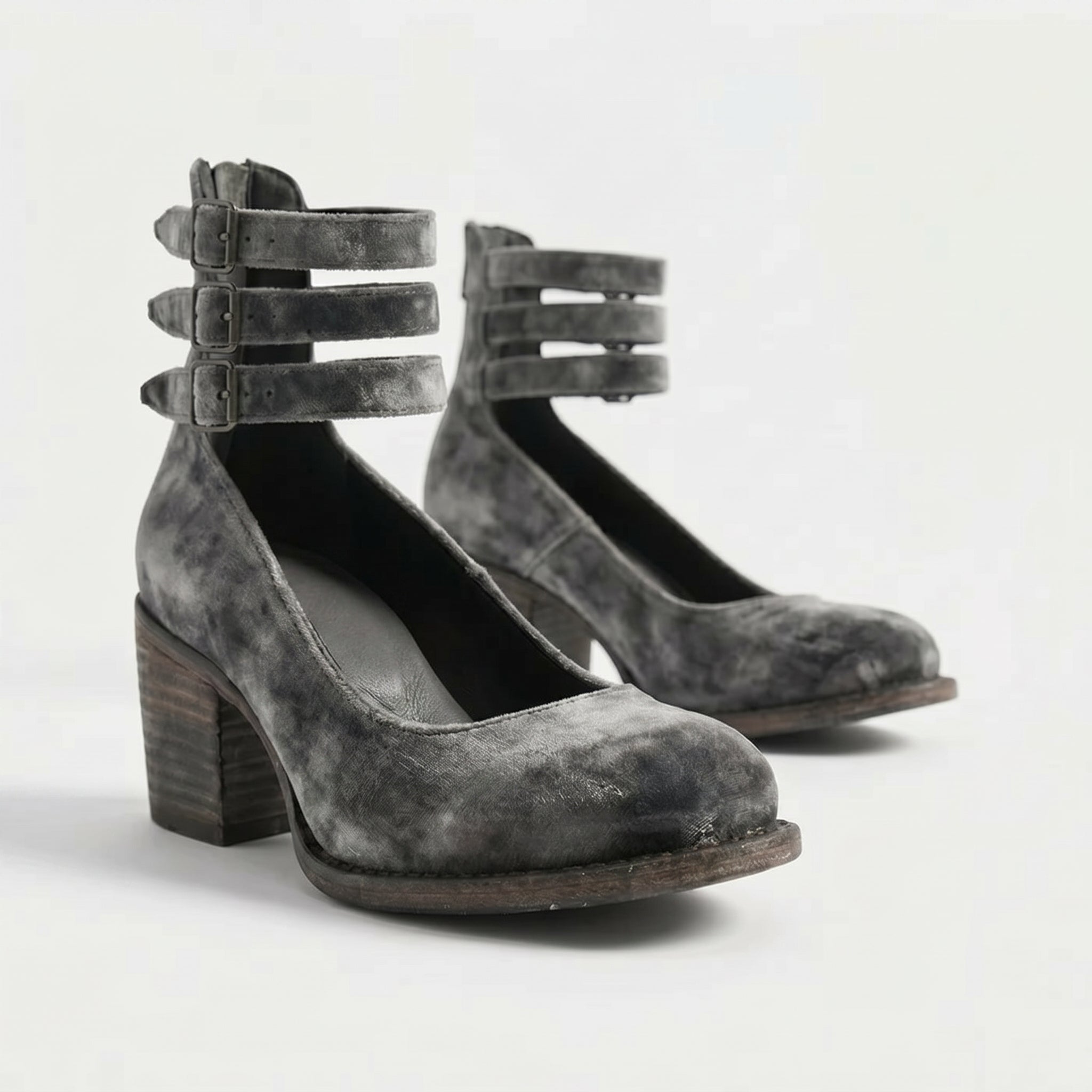 Daisy - Women's Ankle Strap Block Heels - Sandals - Black - Taylor & Bennett