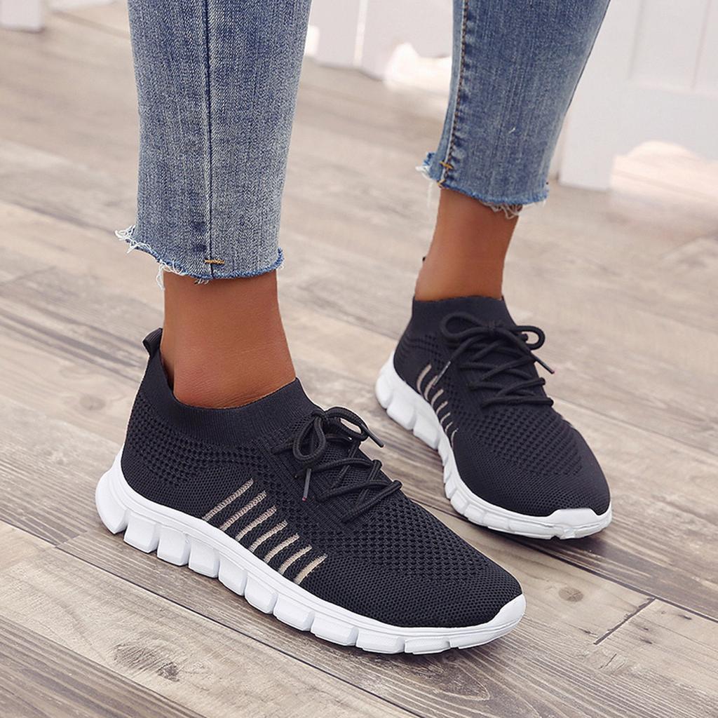 Daisy - Women's Lightweight Lace - Up Breathable Trainers - Trainers - Black - Taylor & Bennett