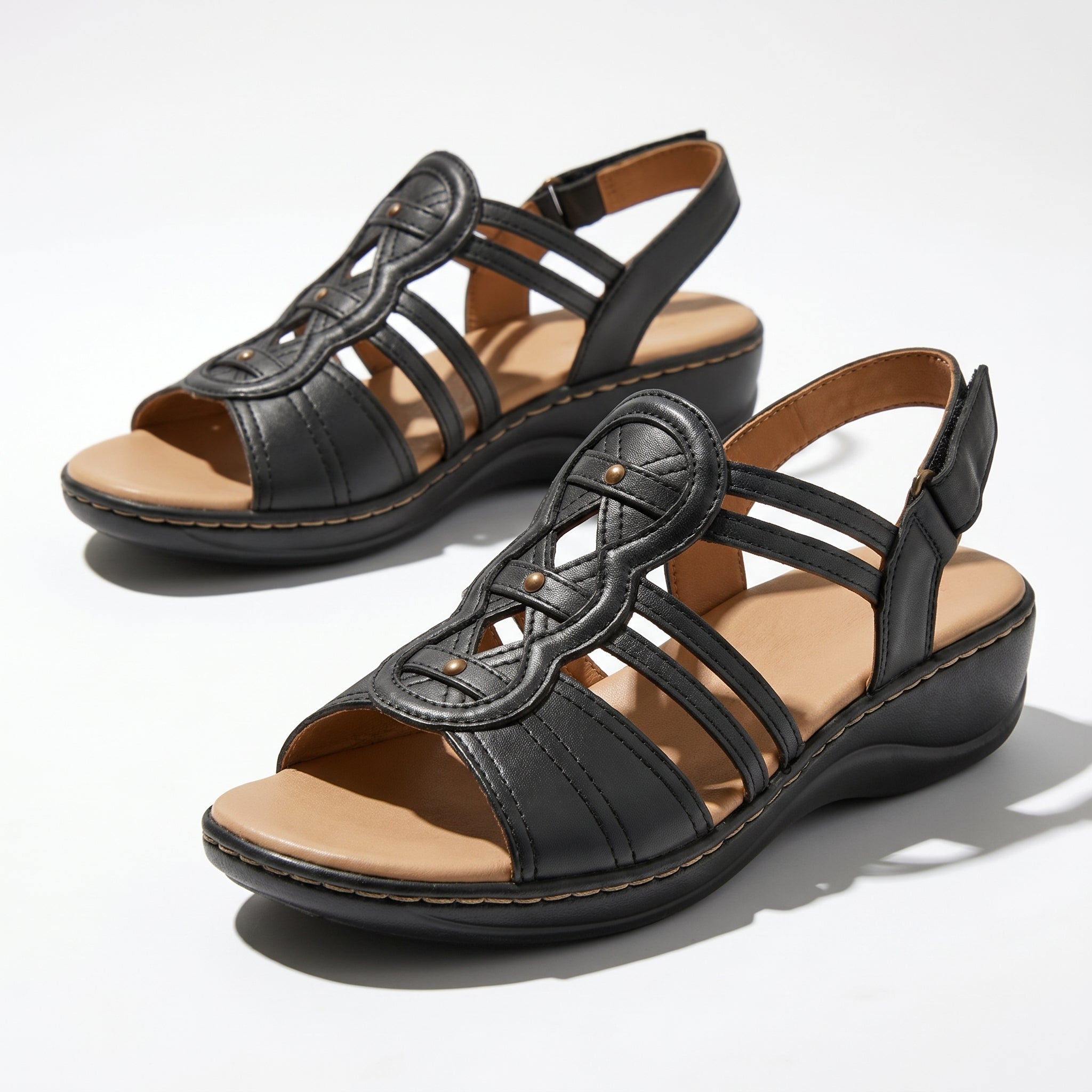 Daisy - Women's Strap Slingback Sandals - Sandals - Black - Taylor & Bennett