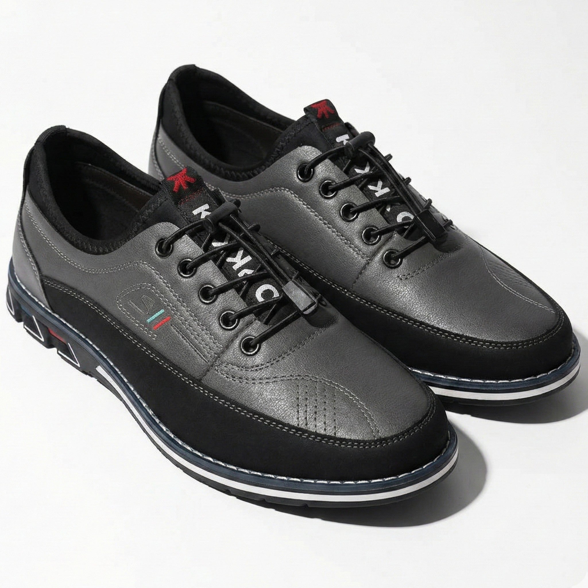 Daniel - Men's Leather Shoes with Structured Comfort Fit - Footwear - Grey - Taylor & Bennett