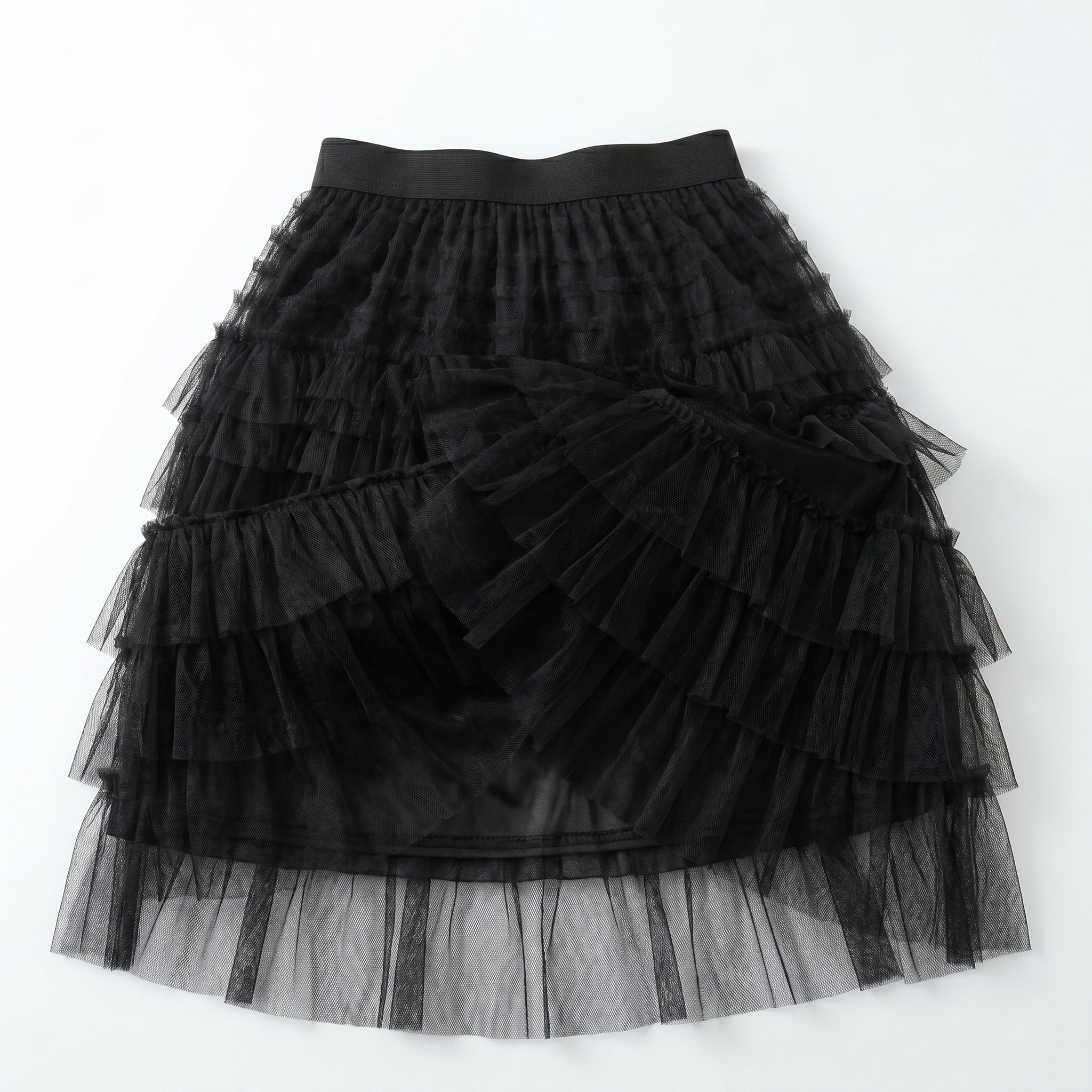 Dianne - Women's Summer Tiered Ruffle Tulle Maxi Skirt - Skirts - Black - Taylor & Bennett