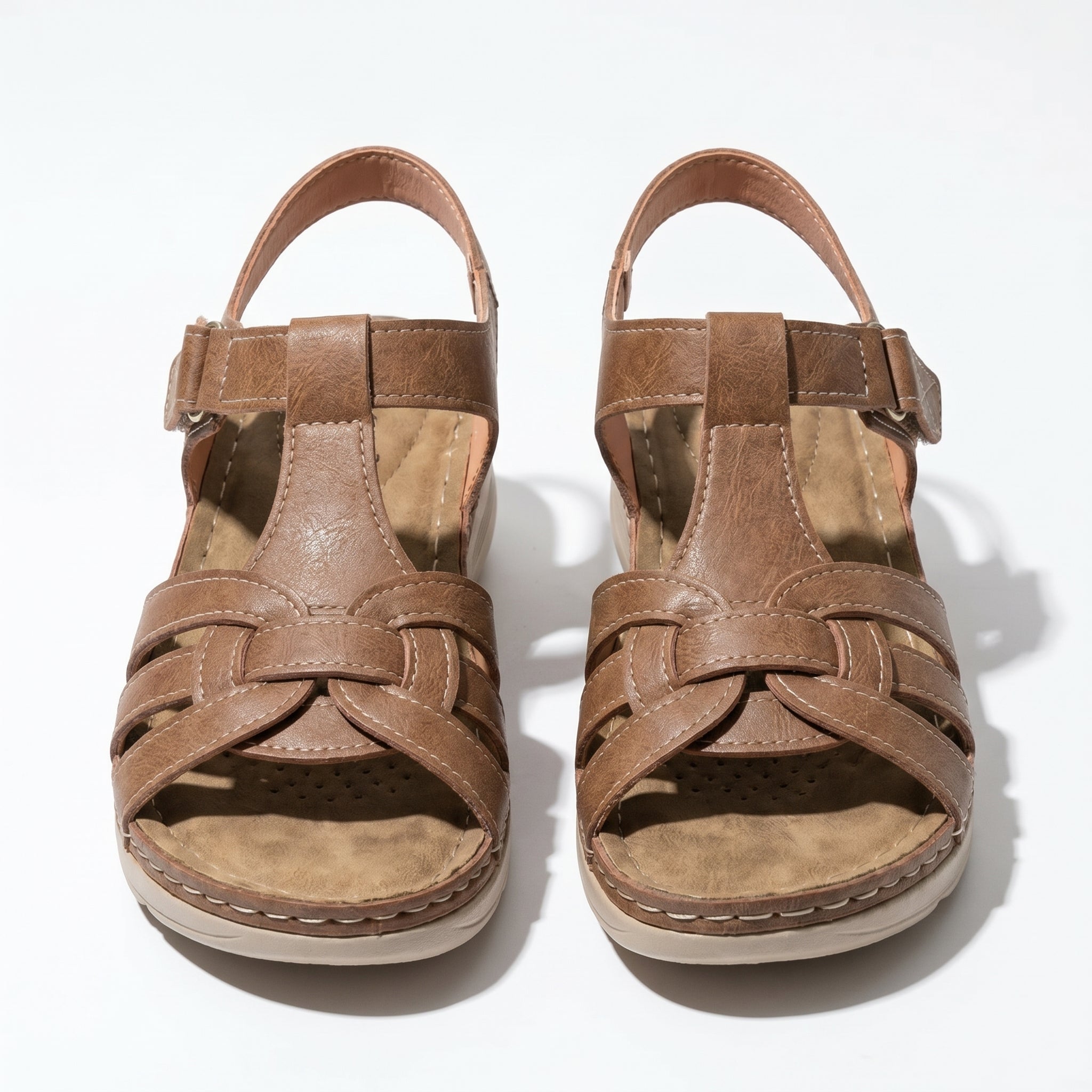 Donna - Women's Orthopaedic Wedge Sandals - Sandals - Brown - Taylor & Bennett