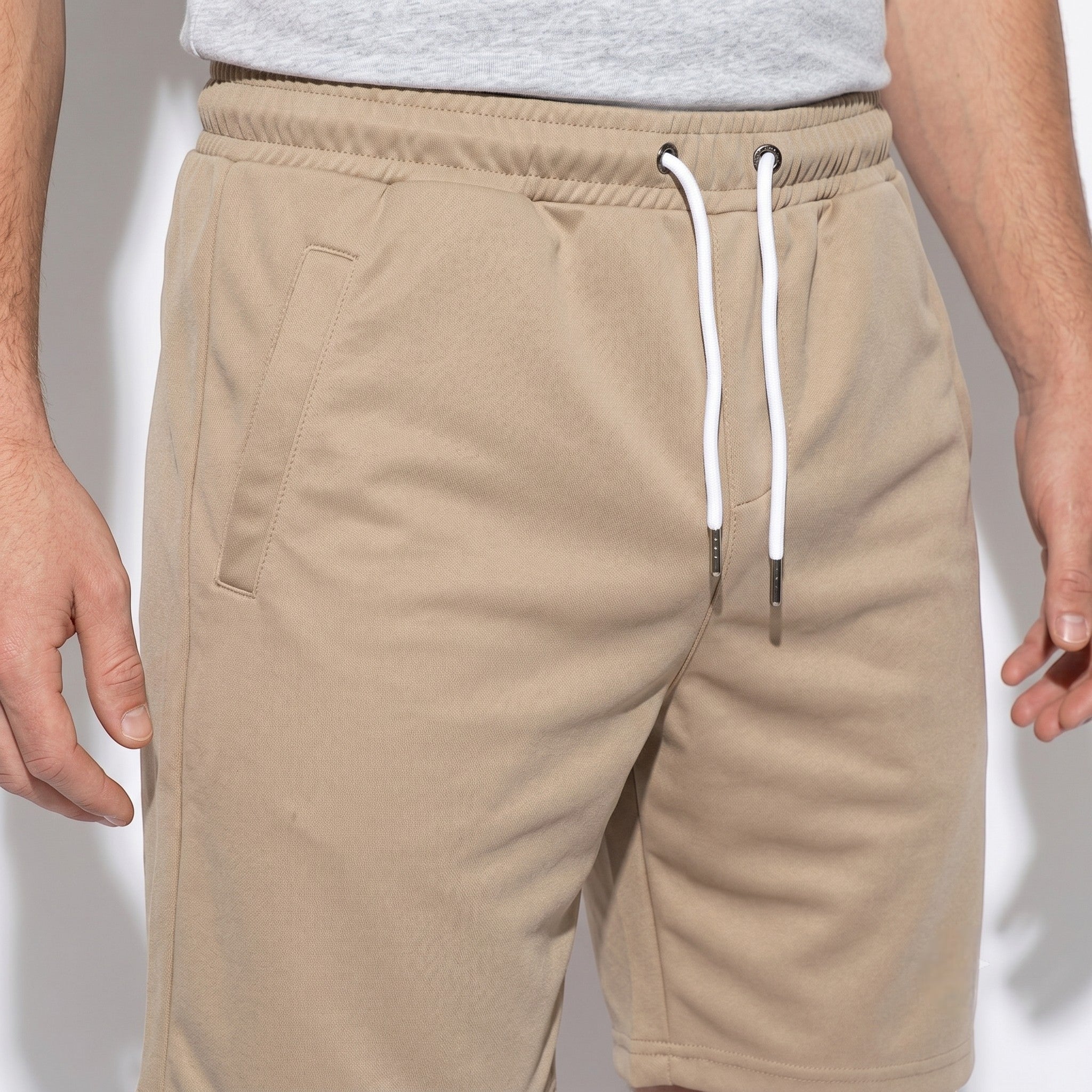 Dylan - Men's Casual Drawstring Shorts - Jogger Short - Khaki - Taylor & Bennett