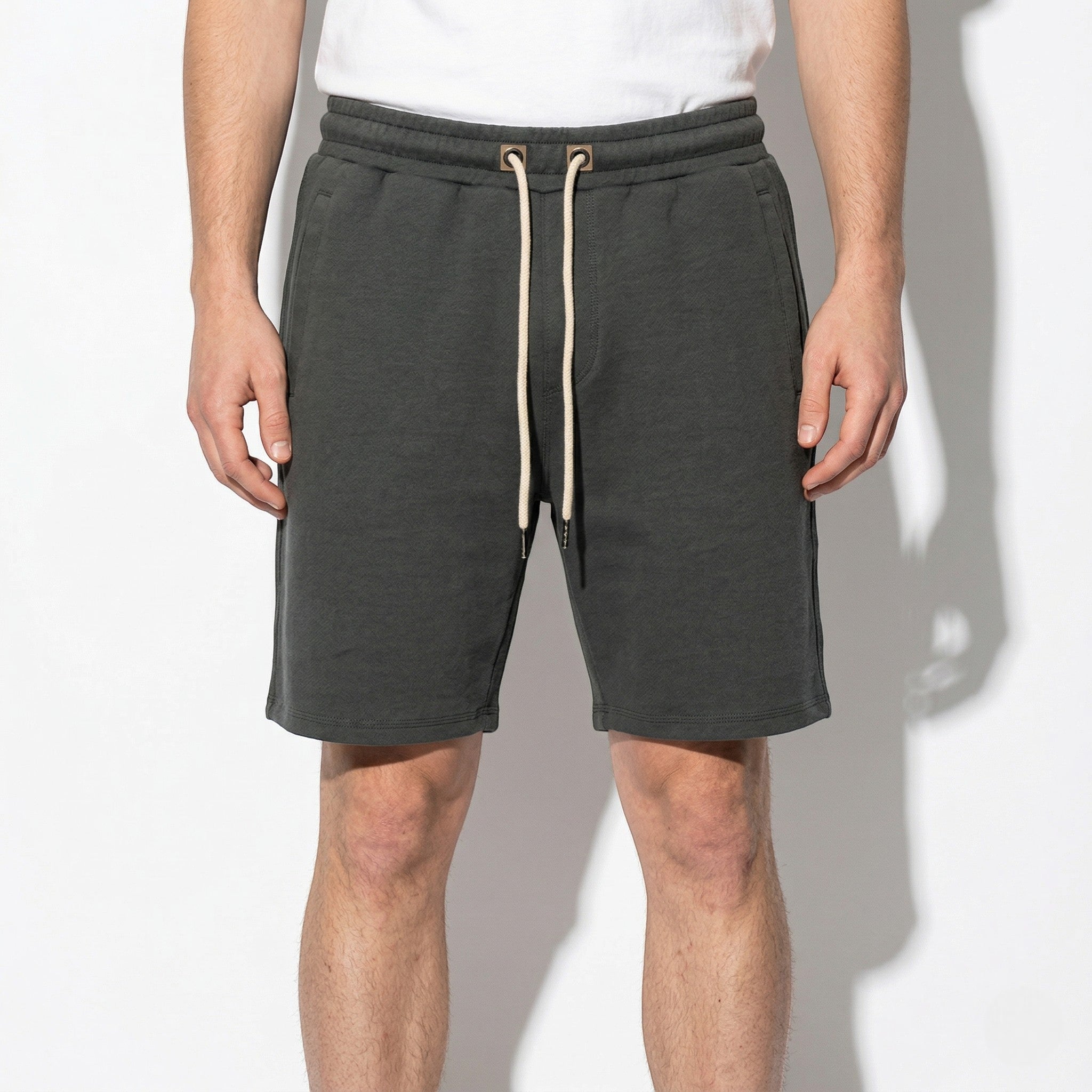 Dylan - Men's Casual Drawstring Shorts with Side Pockets - Jogger Short - Grey - Taylor & Bennett