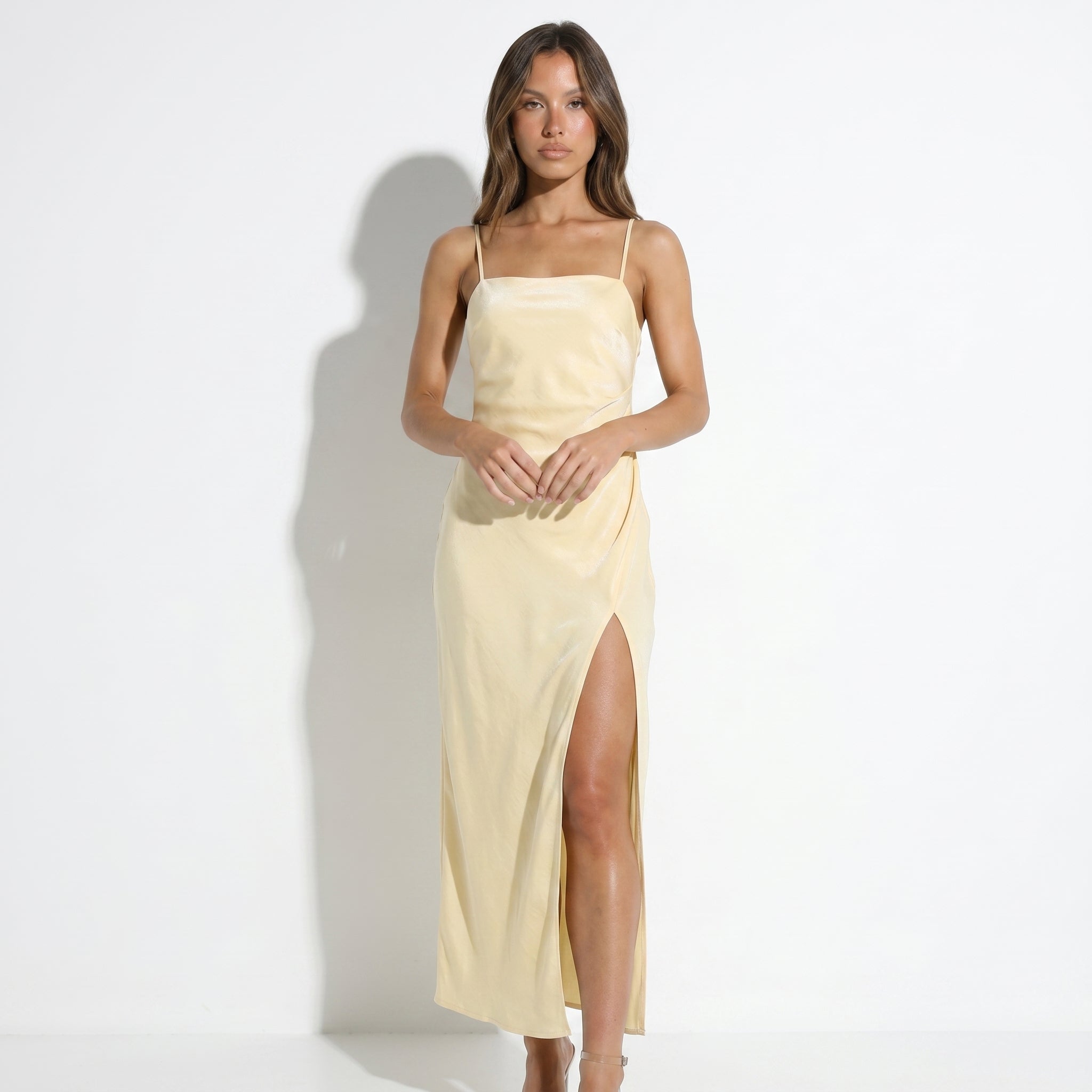 Eleanor - Women's Elegant Wedding Guest Maxi Dress - Dress - Yellow - Taylor & Bennett