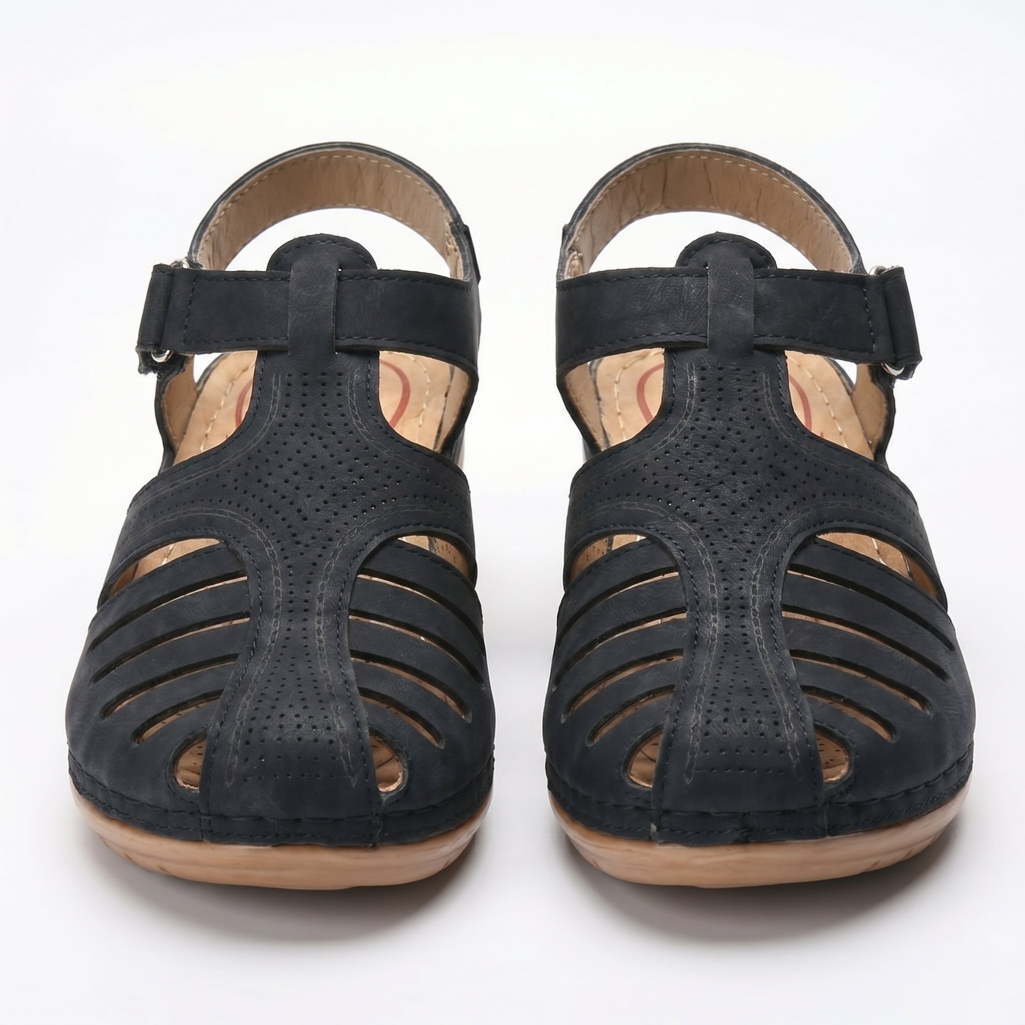 Eleanor - Women's Orthopaedic Cut - Out Sandal - Sandals - Black - Taylor & Bennett