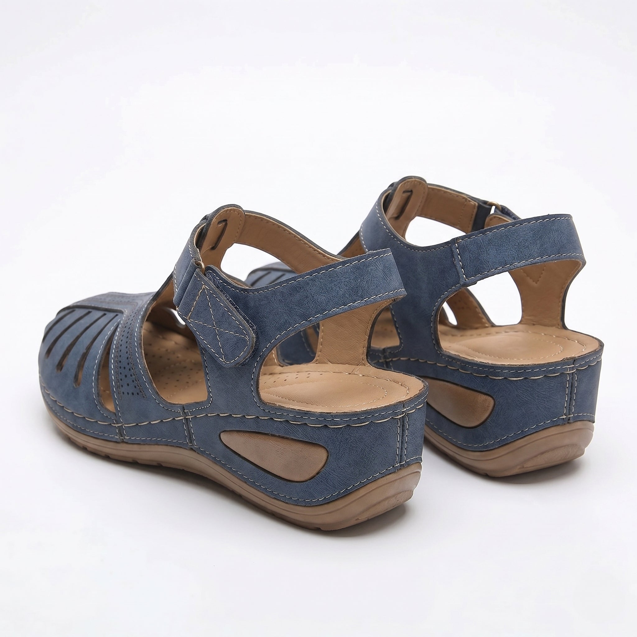 Eleanor - Women's Orthopaedic Cut - Out Sandal - Sandals - Light Blue - Taylor & Bennett