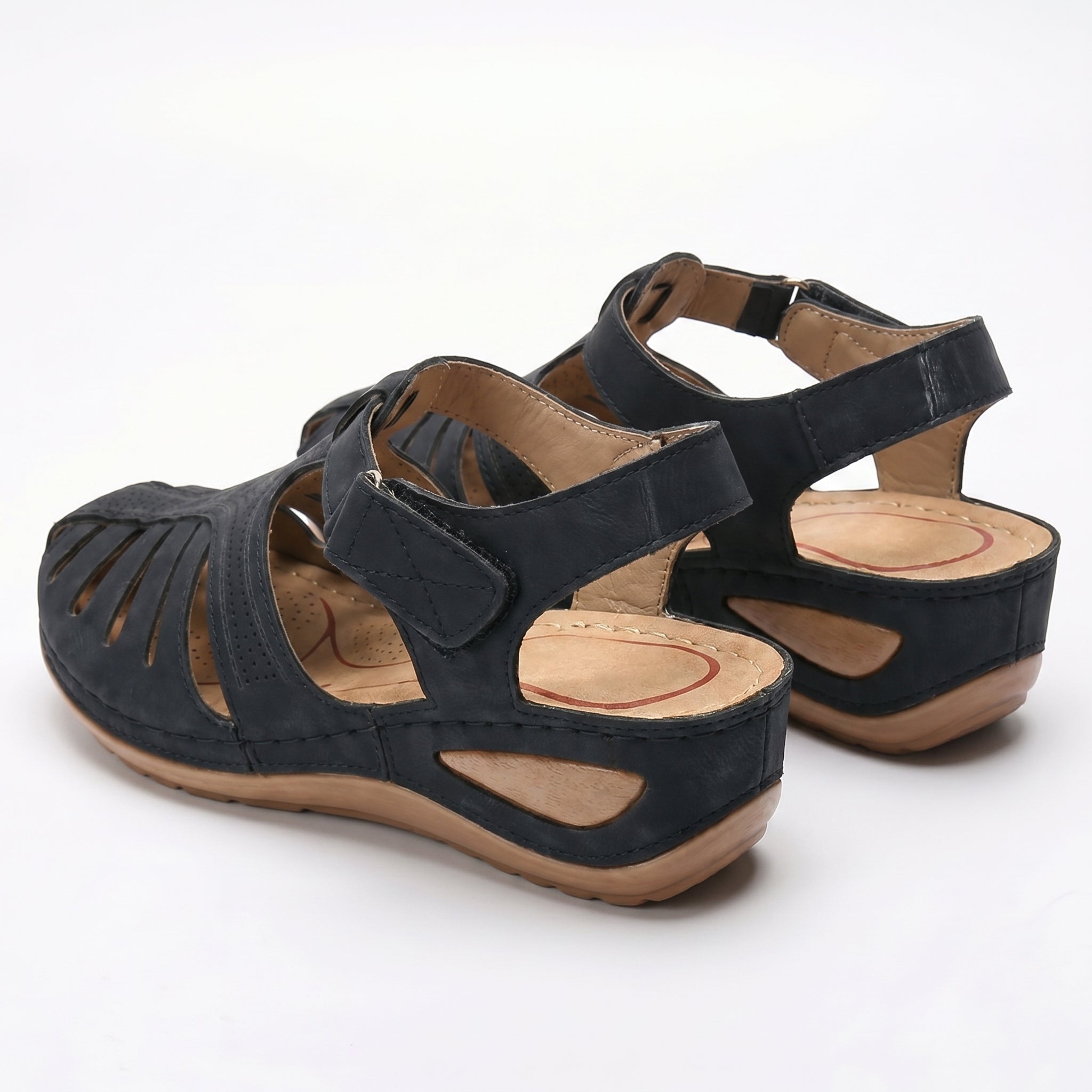 Eleanor - Women's Orthopaedic Cut - Out Sandal - Sandals - Black - Taylor & Bennett