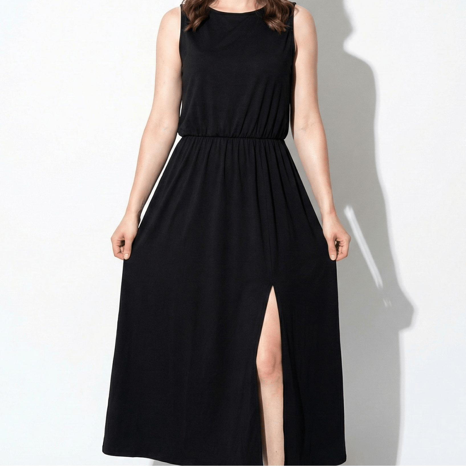 Eleanor - Women's Sleeveless Maxi Dress with Flattered Waistline - Women Dress - Black - Taylor & Bennett