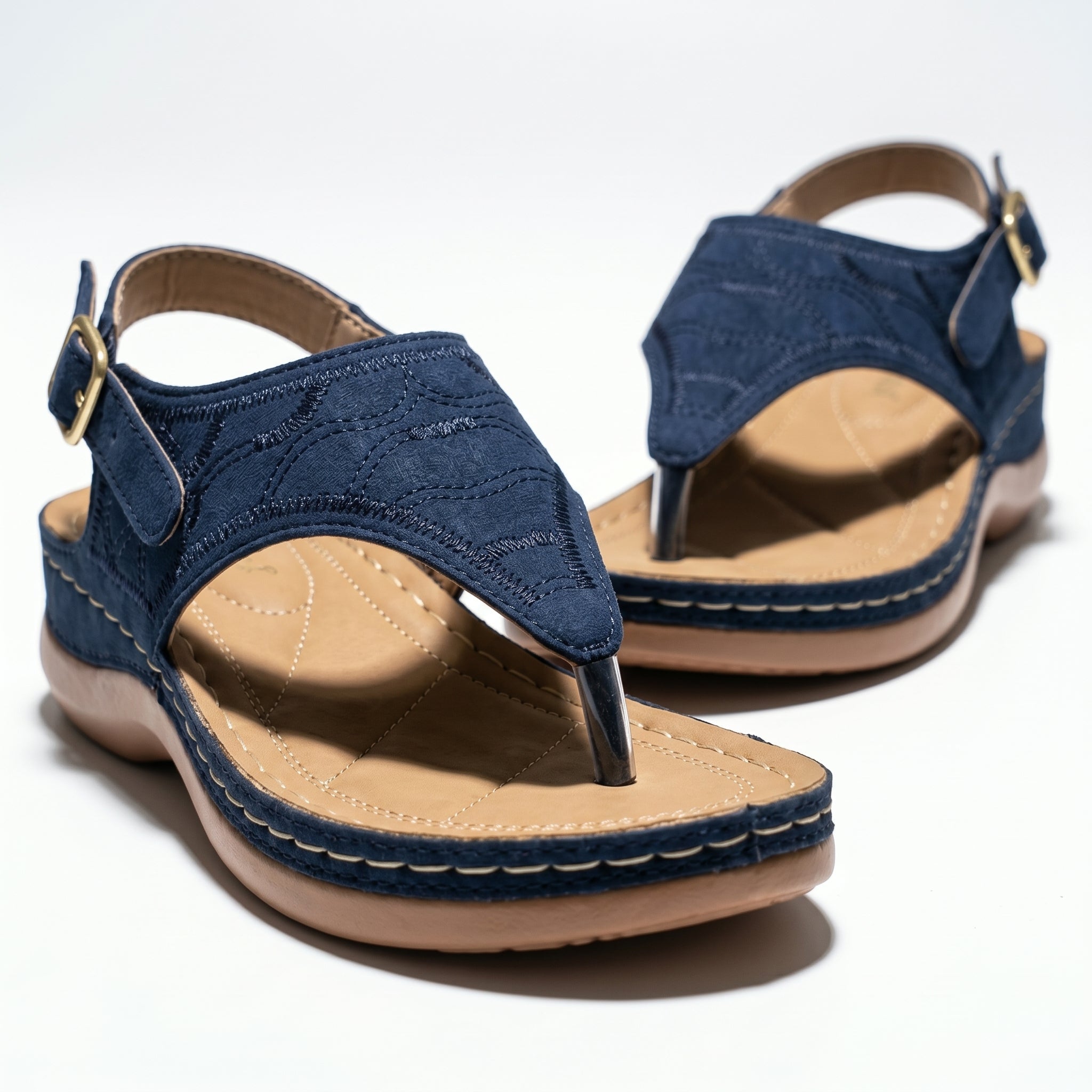 Elena - Women's Breathable Orthopaedic Sandals - Sandals - Navy Blue - Taylor & Bennett
