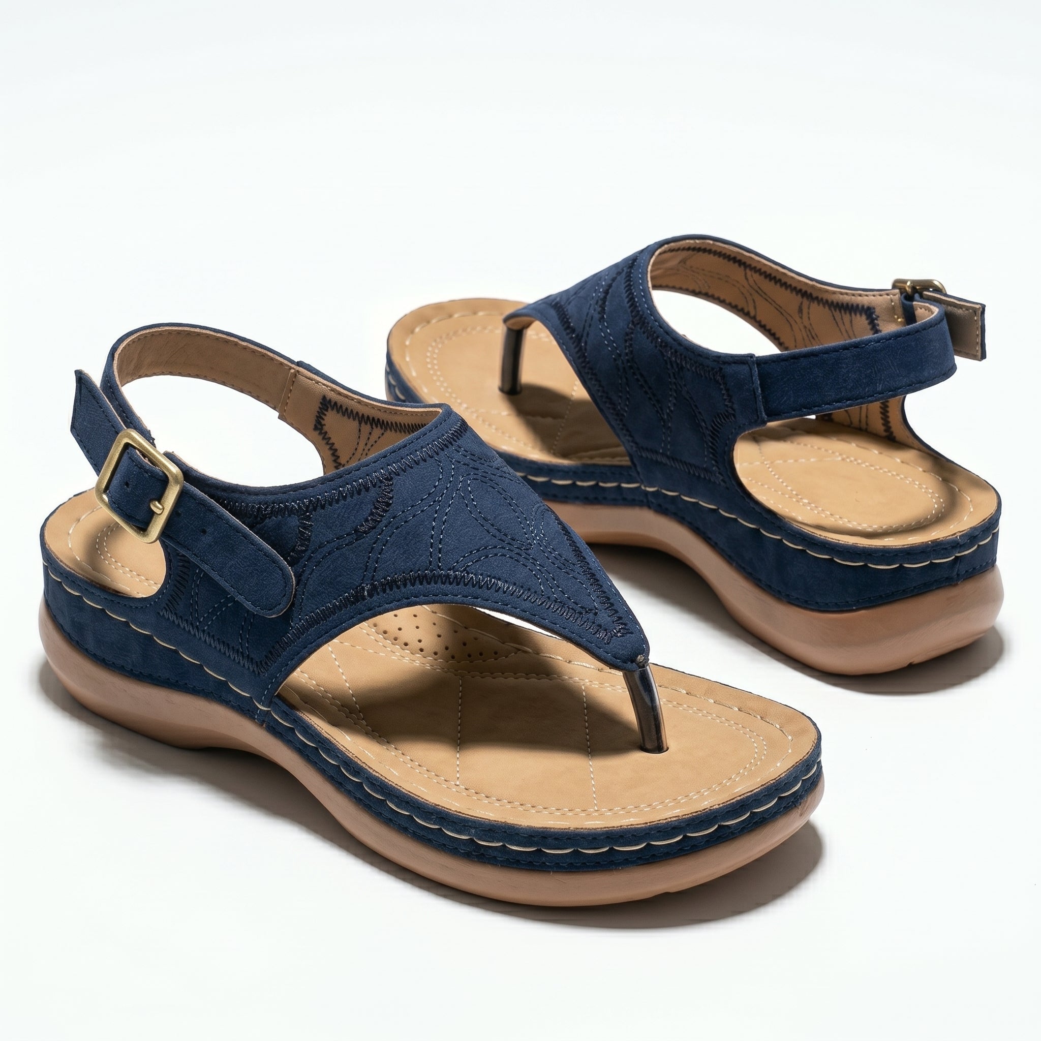 Elena - Women's Breathable Orthopaedic Sandals - Sandals - Navy Blue - Taylor & Bennett