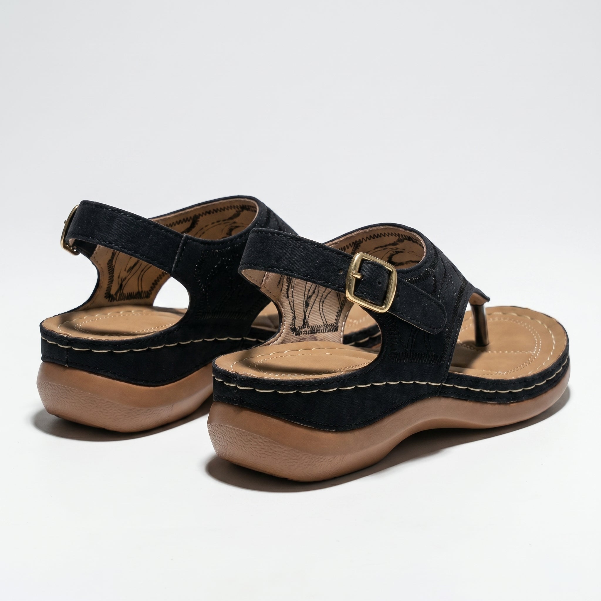 Elena - Women's Breathable Orthopaedic Sandals - Sandals - Black - Taylor & Bennett