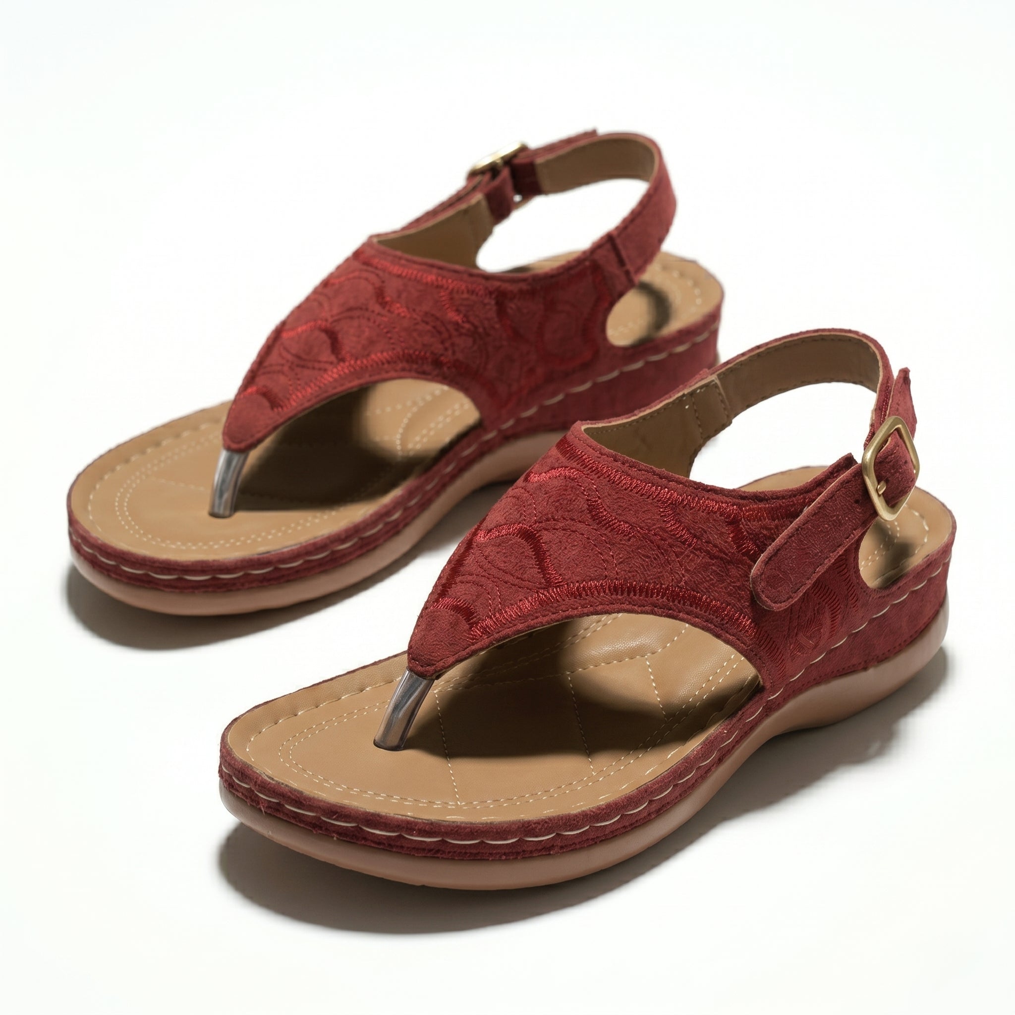 Elena - Women's Breathable Orthopaedic Sandals - Sandals - Red - Taylor & Bennett