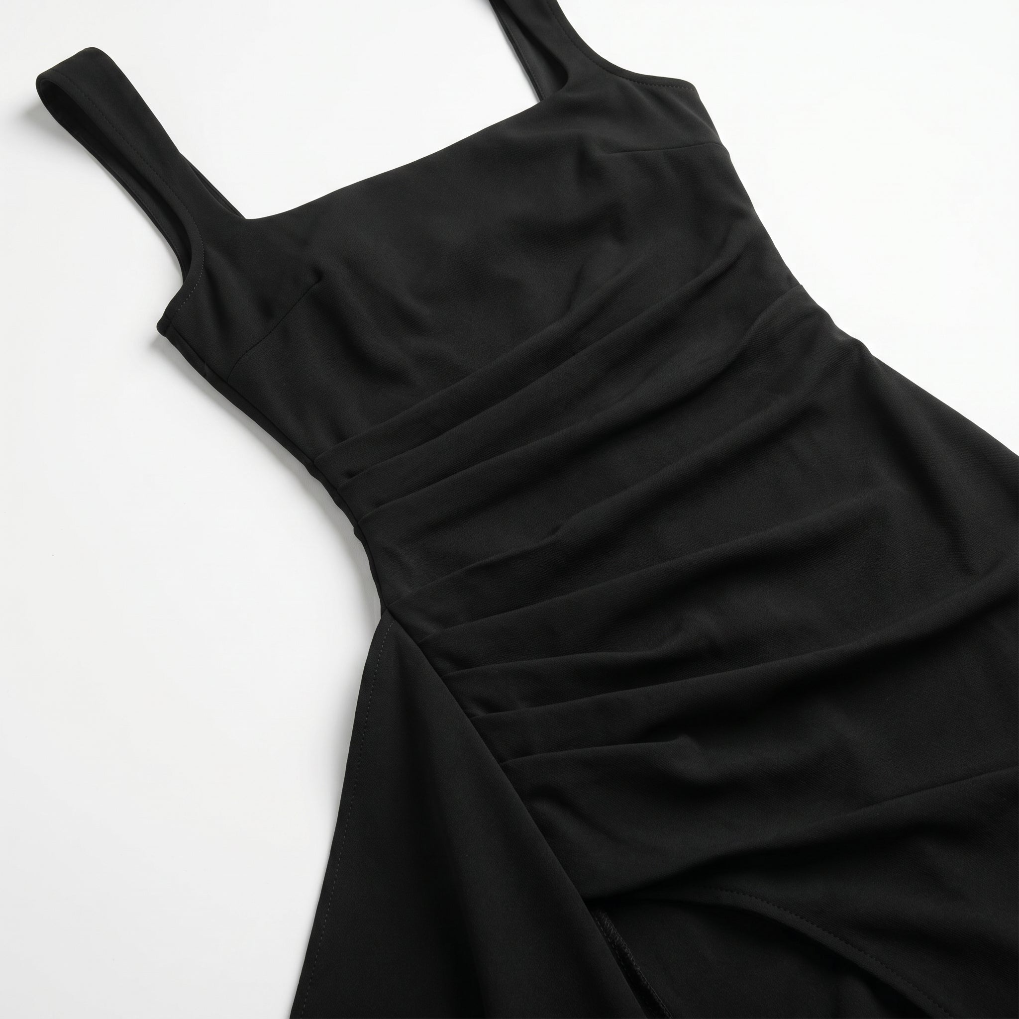 Elena - Women's Elegant Maxi Dress with High Slit - Maxi Dress - Black - Taylor & Bennett