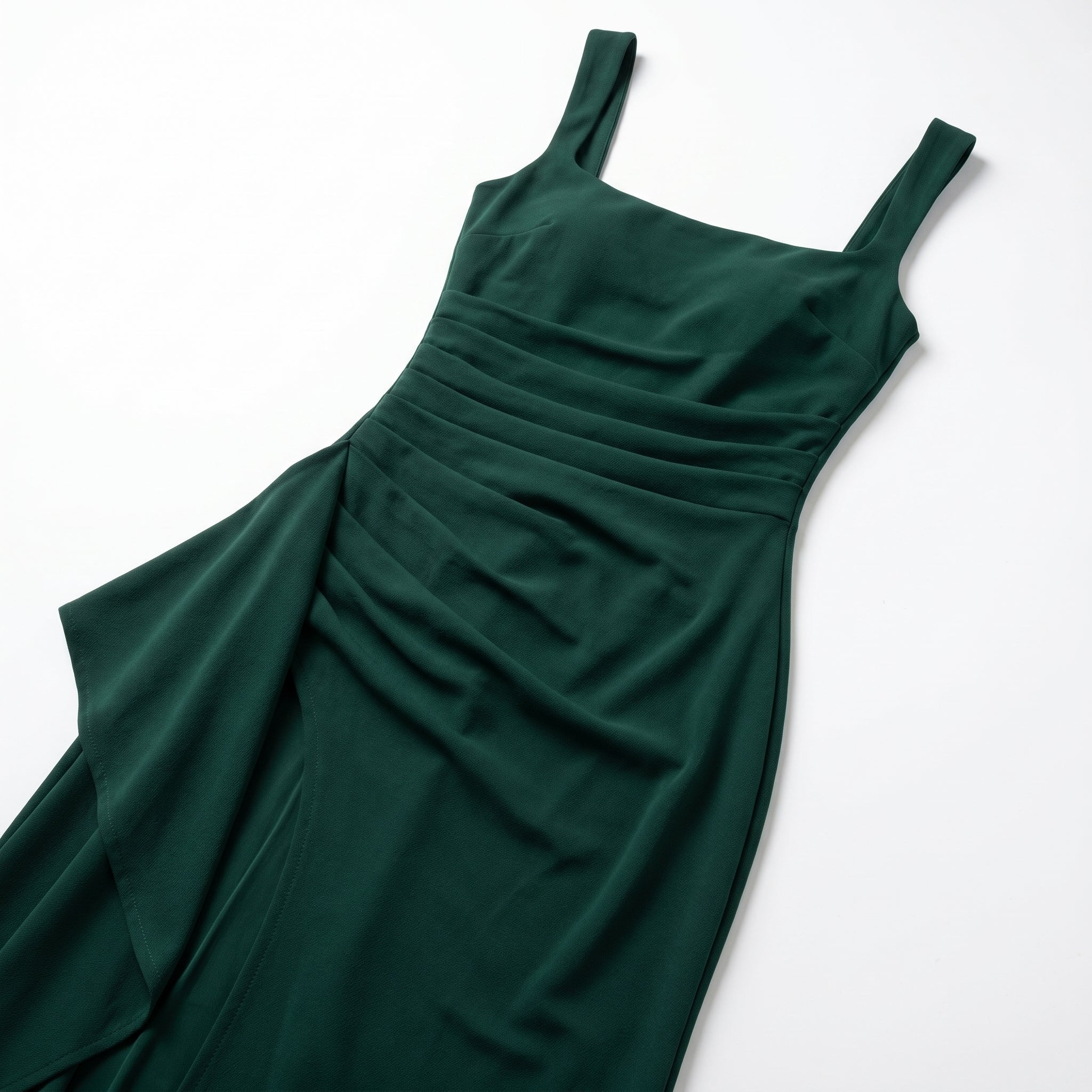 Elena - Women's Elegant Maxi Dress with High Slit - Maxi Dress - Dark Green - Taylor & Bennett