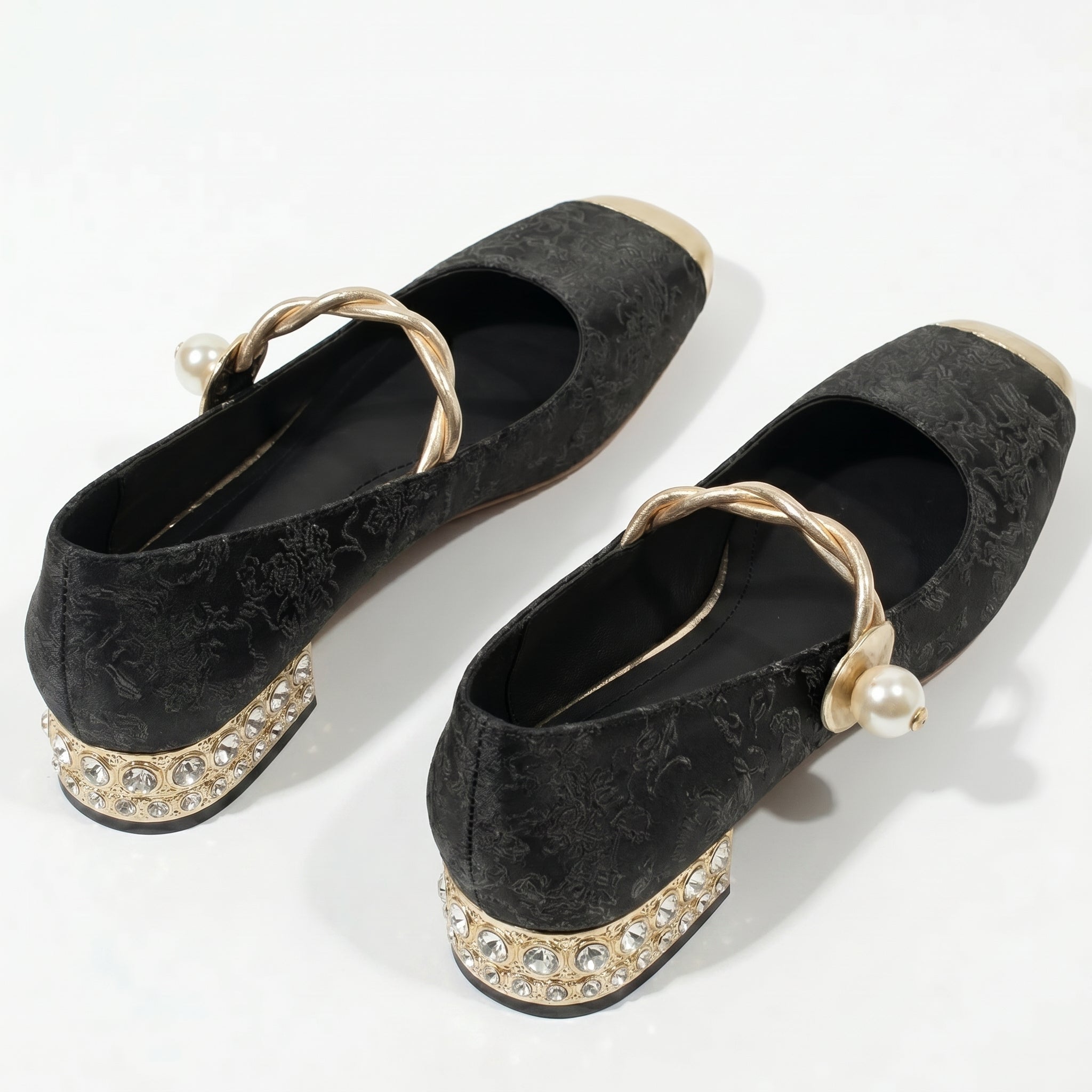 Elena - Women's Low Heel Pumps with Pearl Strap - Sandal - Green - Taylor & Bennett