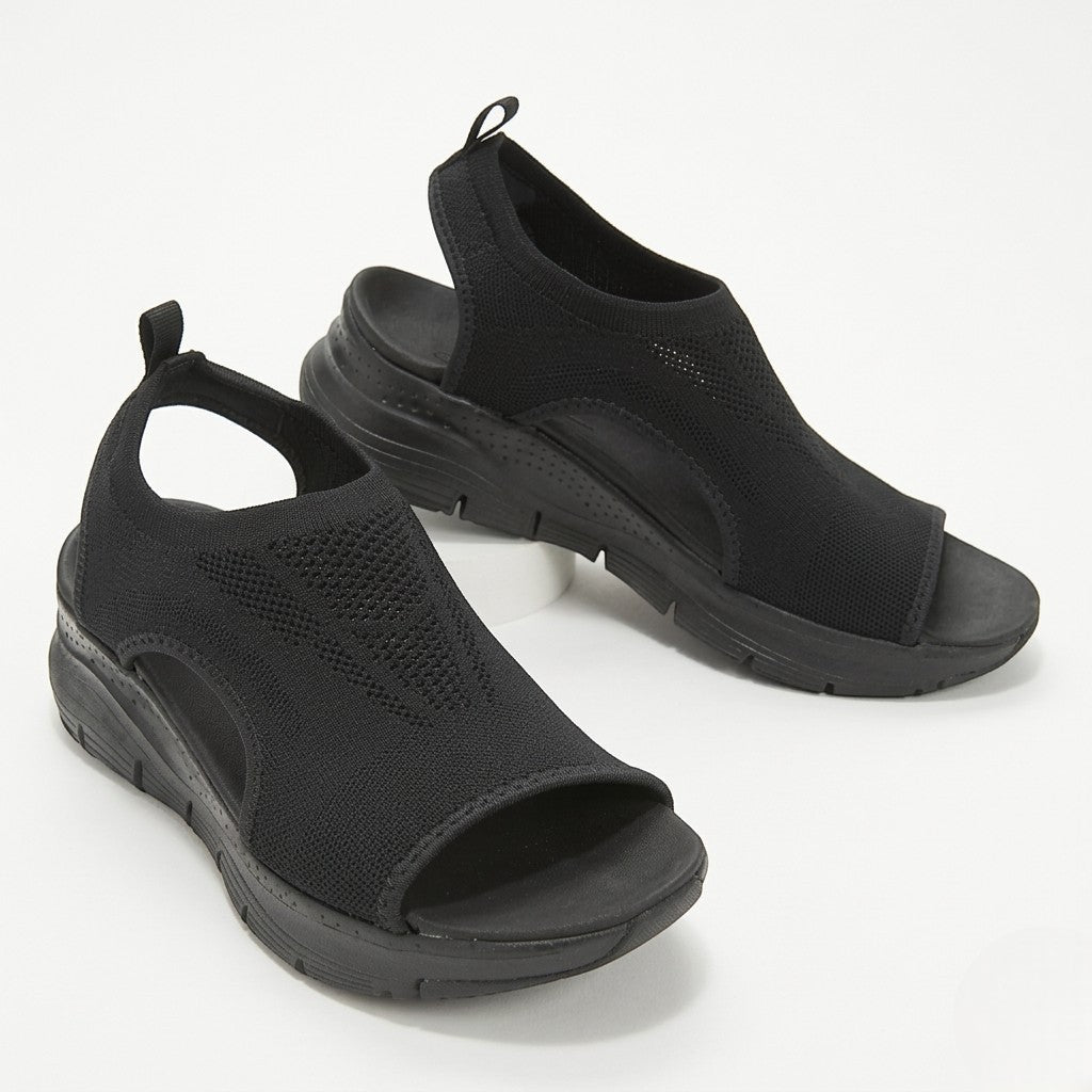 Eliza - Women's Orthopaedic Open Toe Sandals - Orthopaedic Shoes - Black - Taylor & Bennett