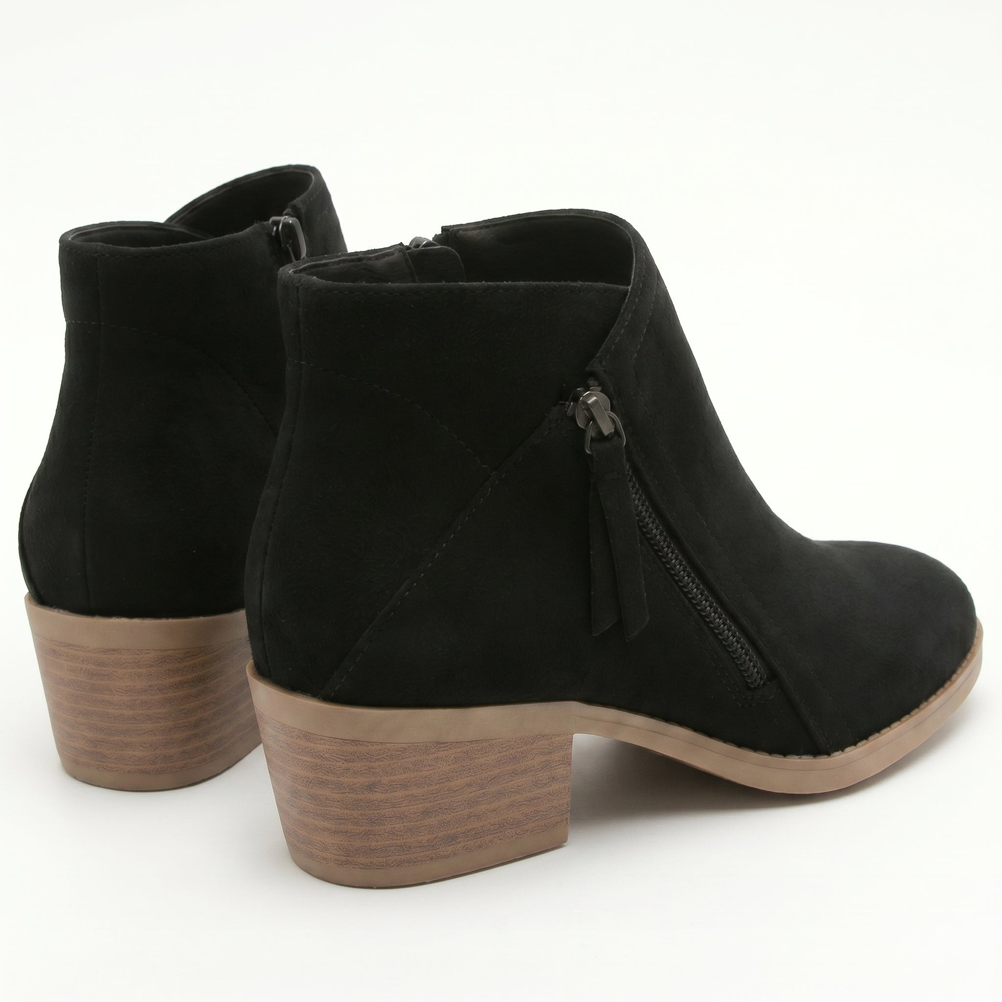 Eliza - Women's Side Zip Ankle Boots - Shoes - Black - Taylor & Bennett