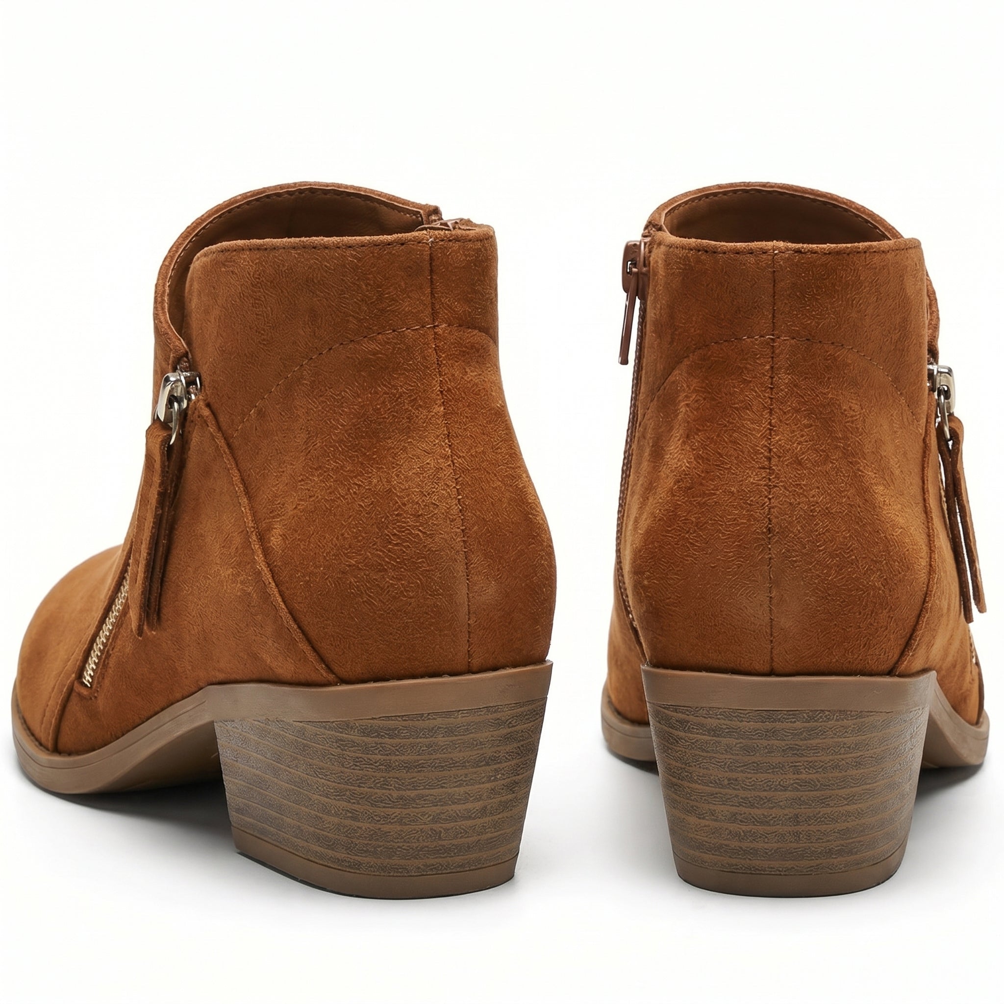 Eliza - Women's Side Zip Ankle Boots - Shoes - Orange - Taylor & Bennett