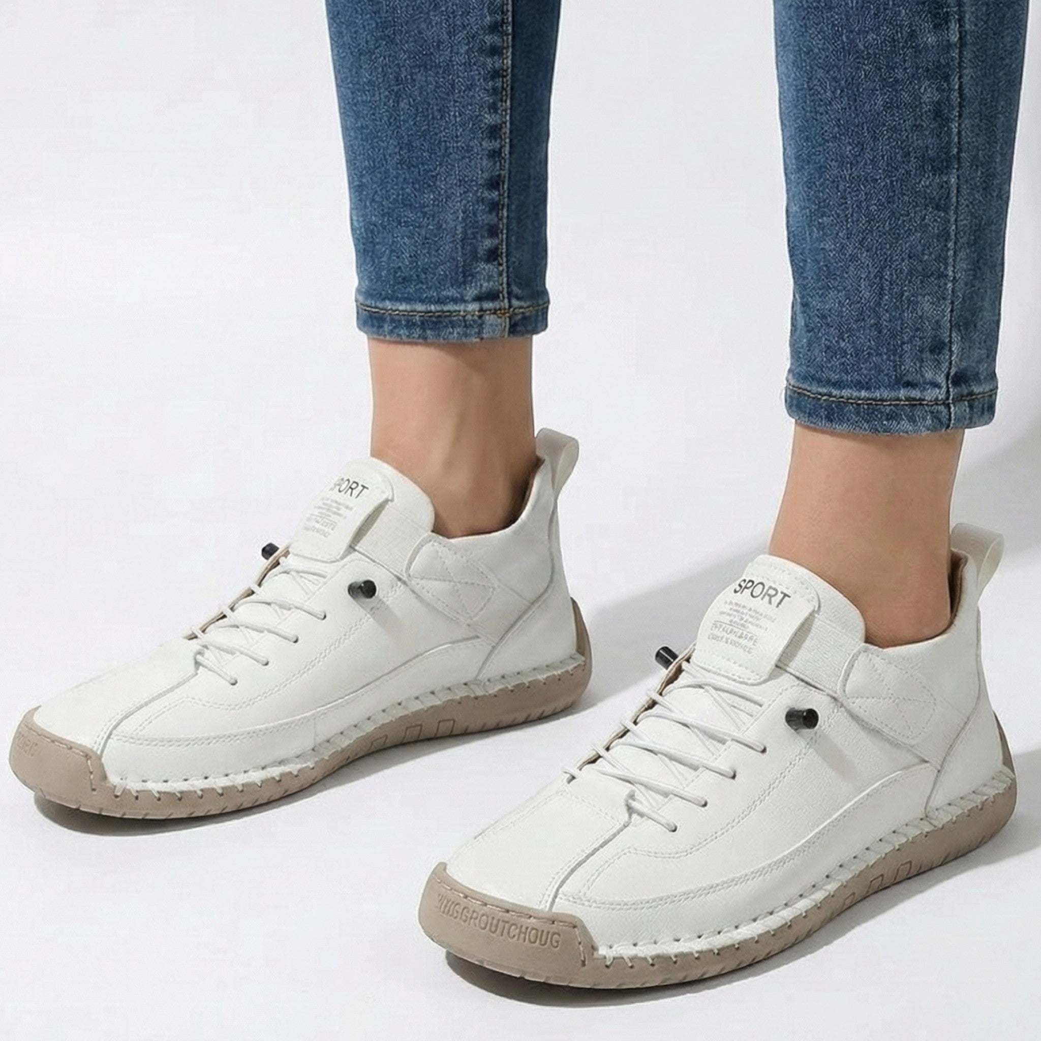Elodie - Women's Lightweight Trainers - Shoes - White - Taylor & Bennett