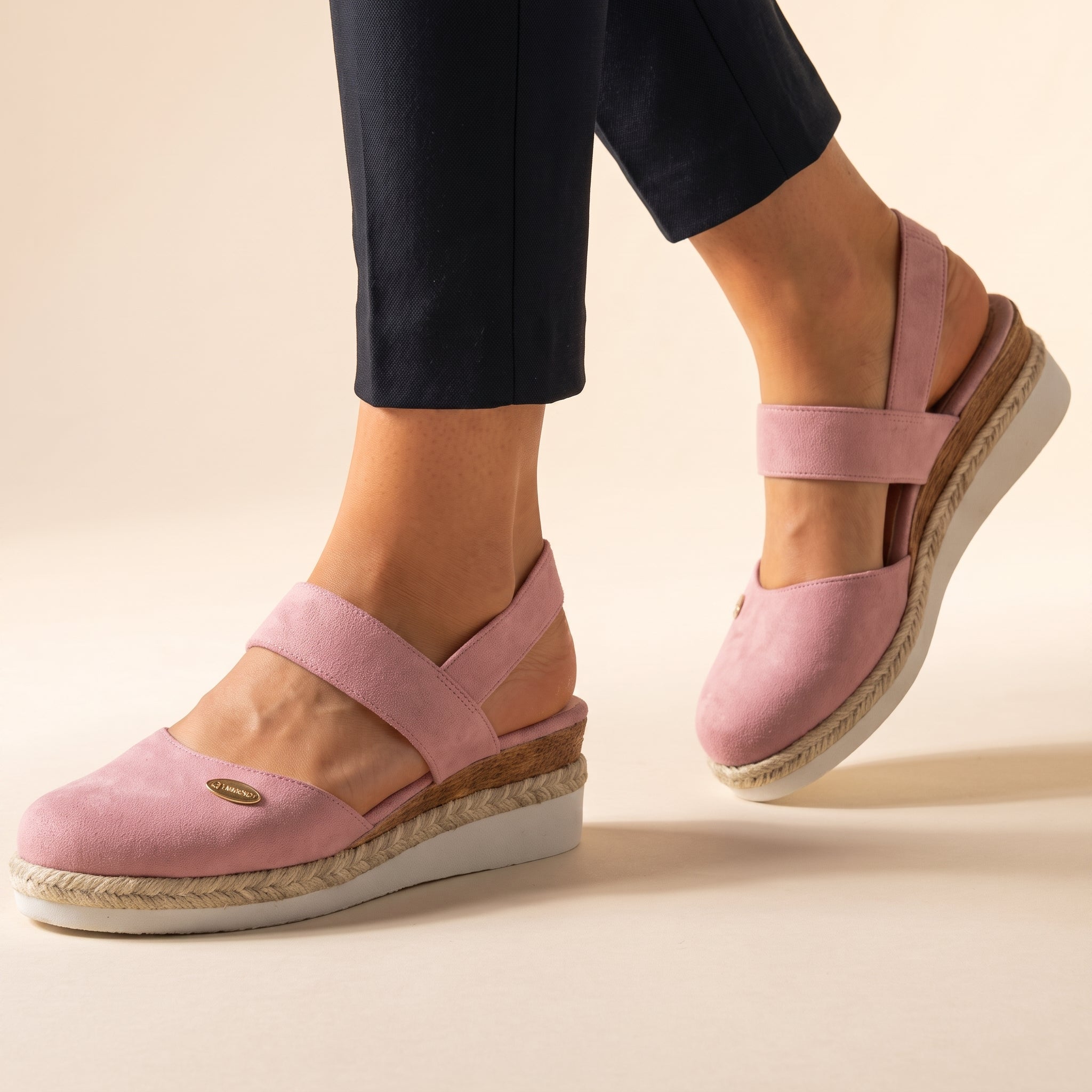 Eloise - Women's Espadrille Wedge Slingback Sandals - Sandals - Pink - Taylor & Bennett