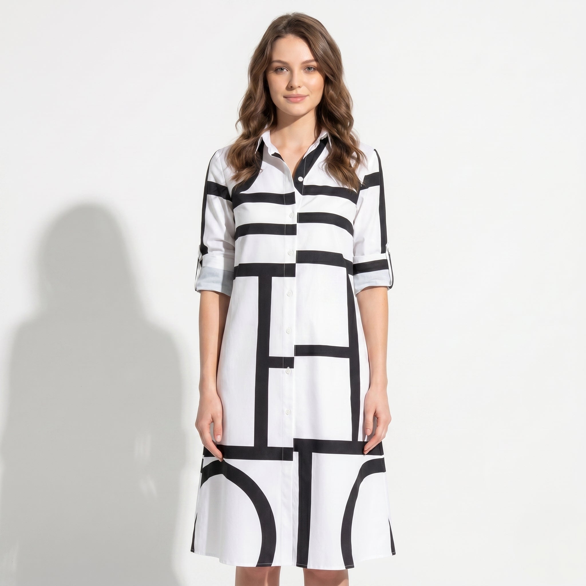 Emily - Women's Quarter Sleeve Mini Dress - Dress - Black - Taylor & Bennett