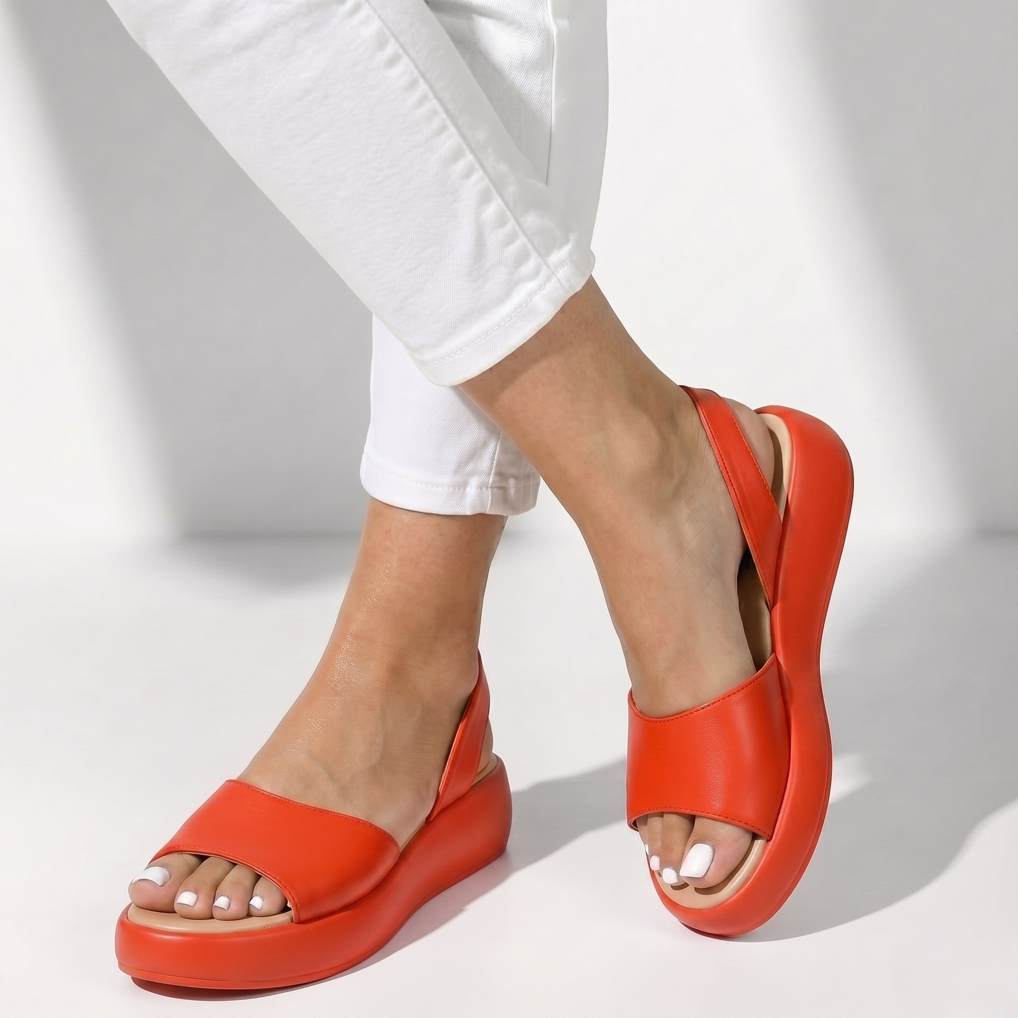 Erin - Women's Lightweight Slip On Summer Sandals - Footwear - Orange - Taylor & Bennett