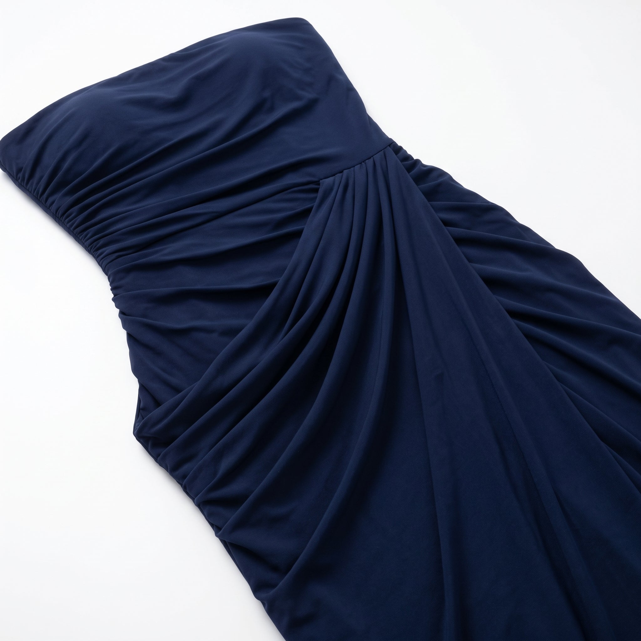 Eva - Women's Strapless Ruched Bridesmaid Maxi Dress - Maxi Dresses - Dark Blue - Taylor & Bennett