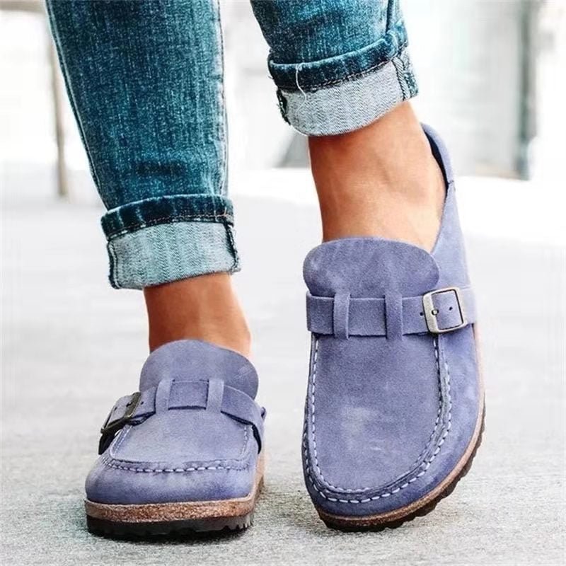 Fern - Women's Mules with Buckle Detail - Loafers - Purple - Taylor & Bennett
