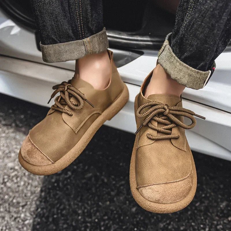 Fletcher - Men's Round Toe Lace - Up Shoes - Shoes - Khaki - Taylor & Bennett