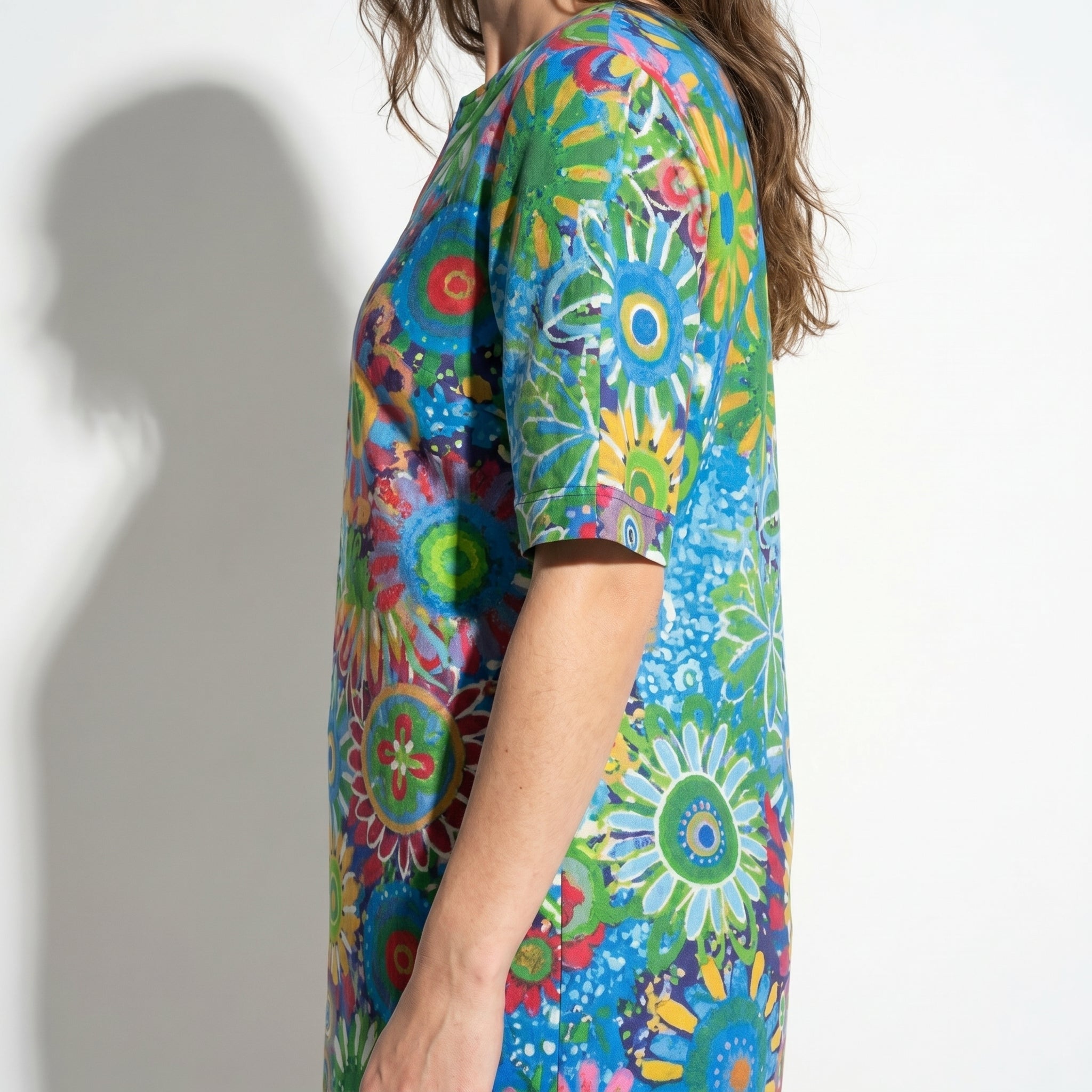 Florence - Women's Floral V - Neck Summer Mini Dress - Women Dress - Green - Taylor & Bennett
