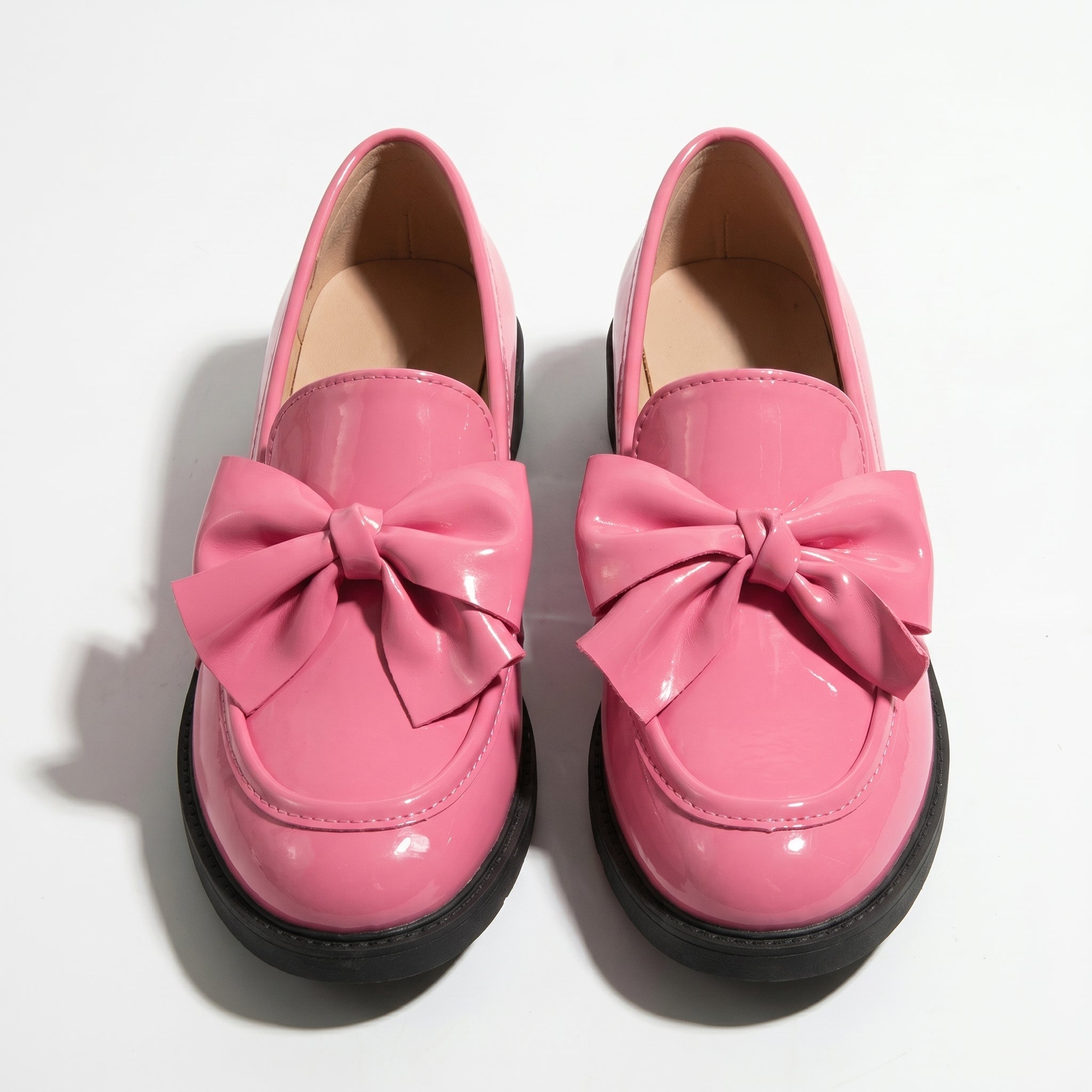 Florence - Women's Platform Loafers with Bow Detail - Loafers - Pink - Taylor & Bennett
