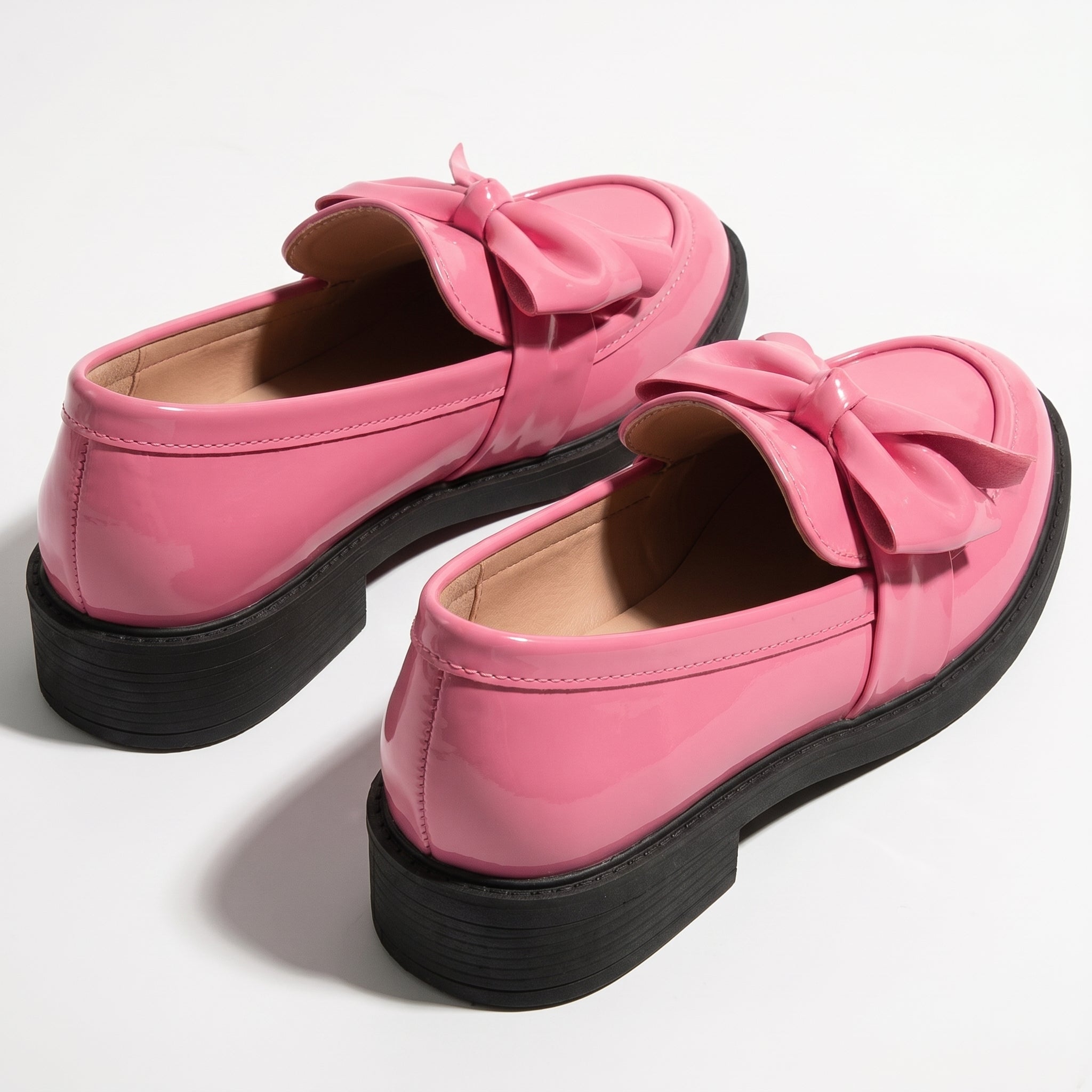 Florence - Women's Platform Loafers with Bow Detail - Loafers - Pink - Taylor & Bennett